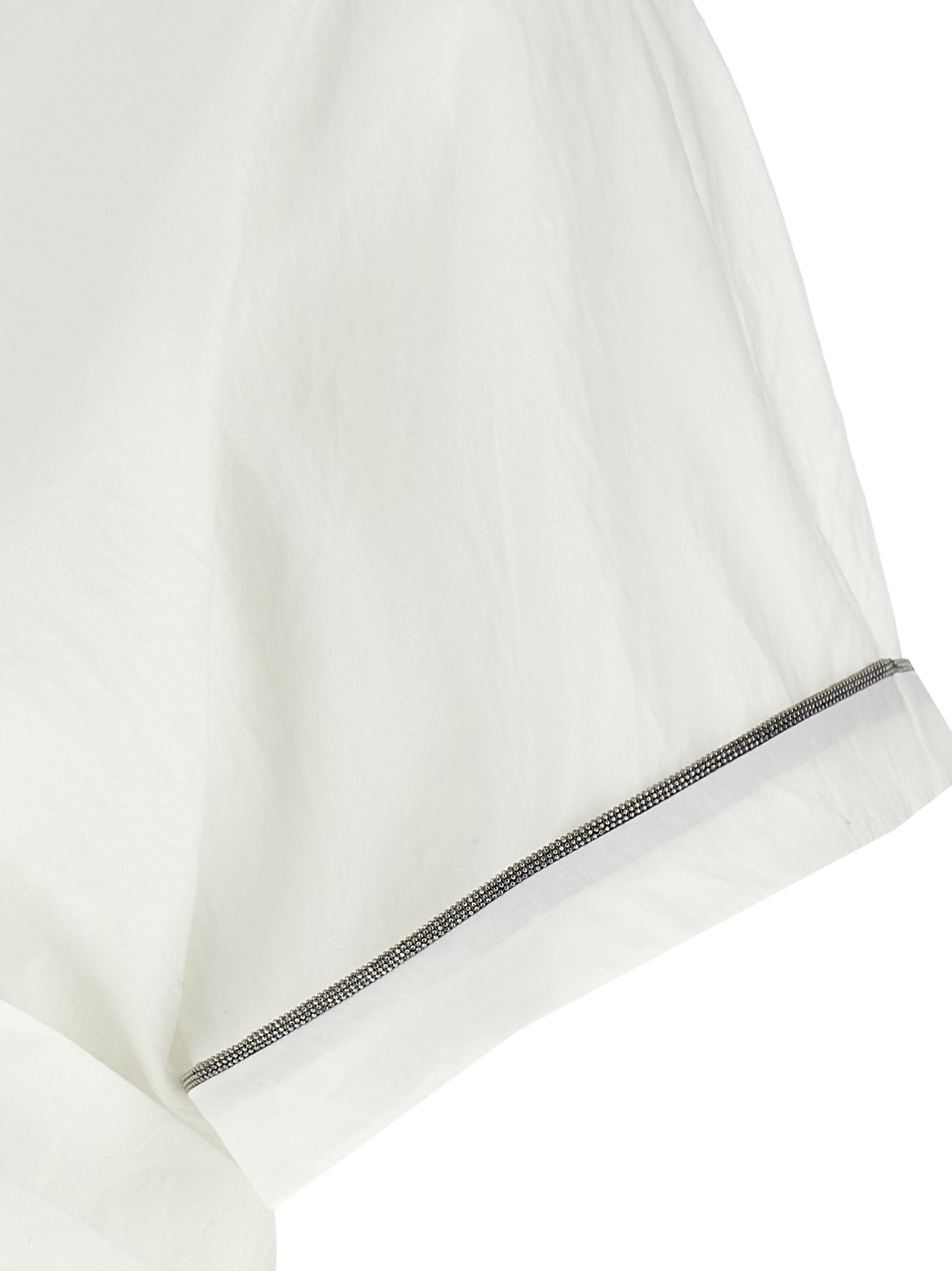 Brunello Cucinelli Techno Cotton-blend Poplin Kimono Top In White