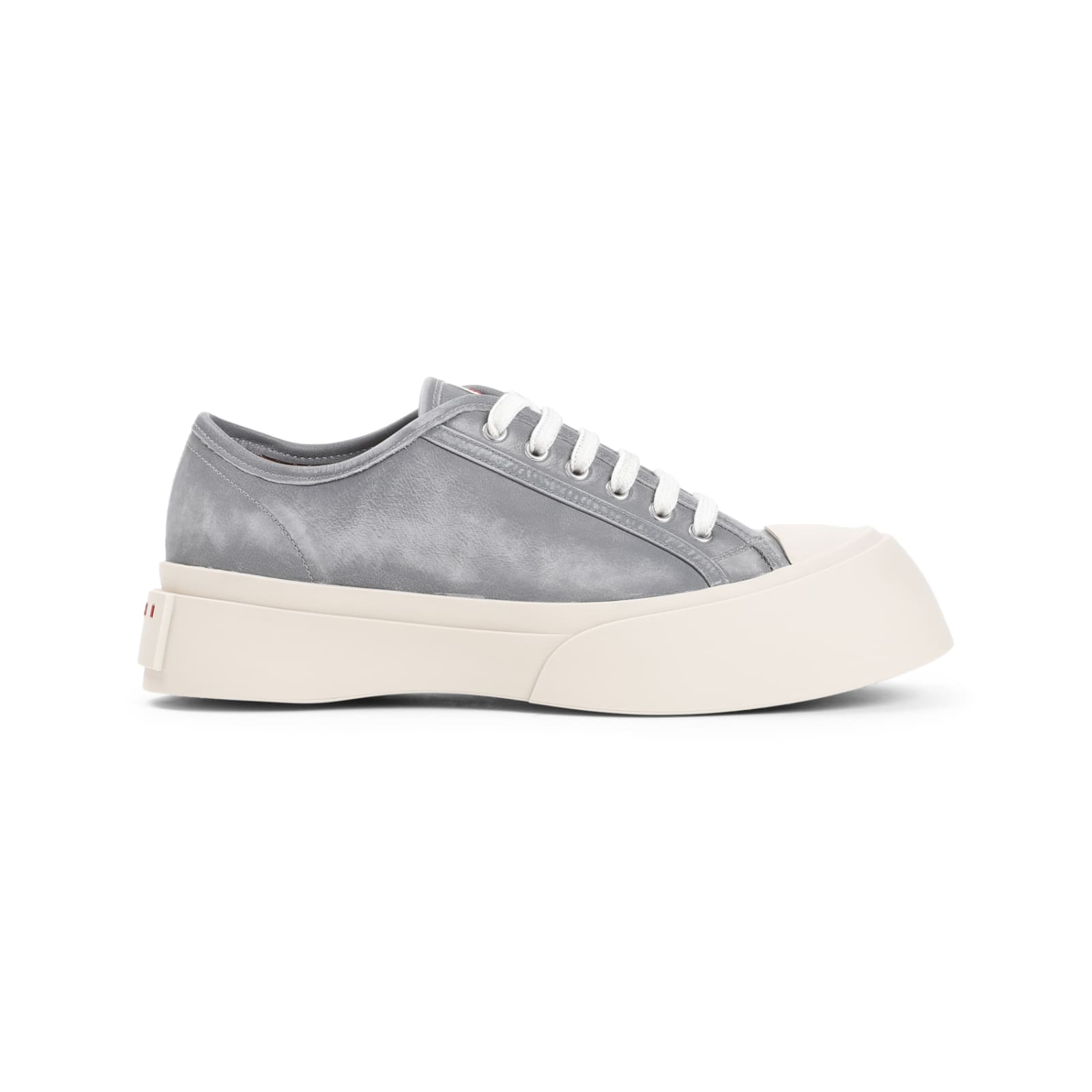 Shop Marni Silver Sneakers In Antique Silver