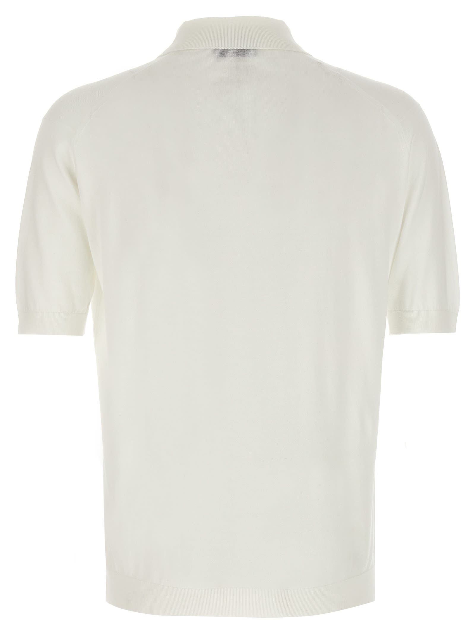 John Smedley 'isis' Short Sleeves Polo Shirt In White