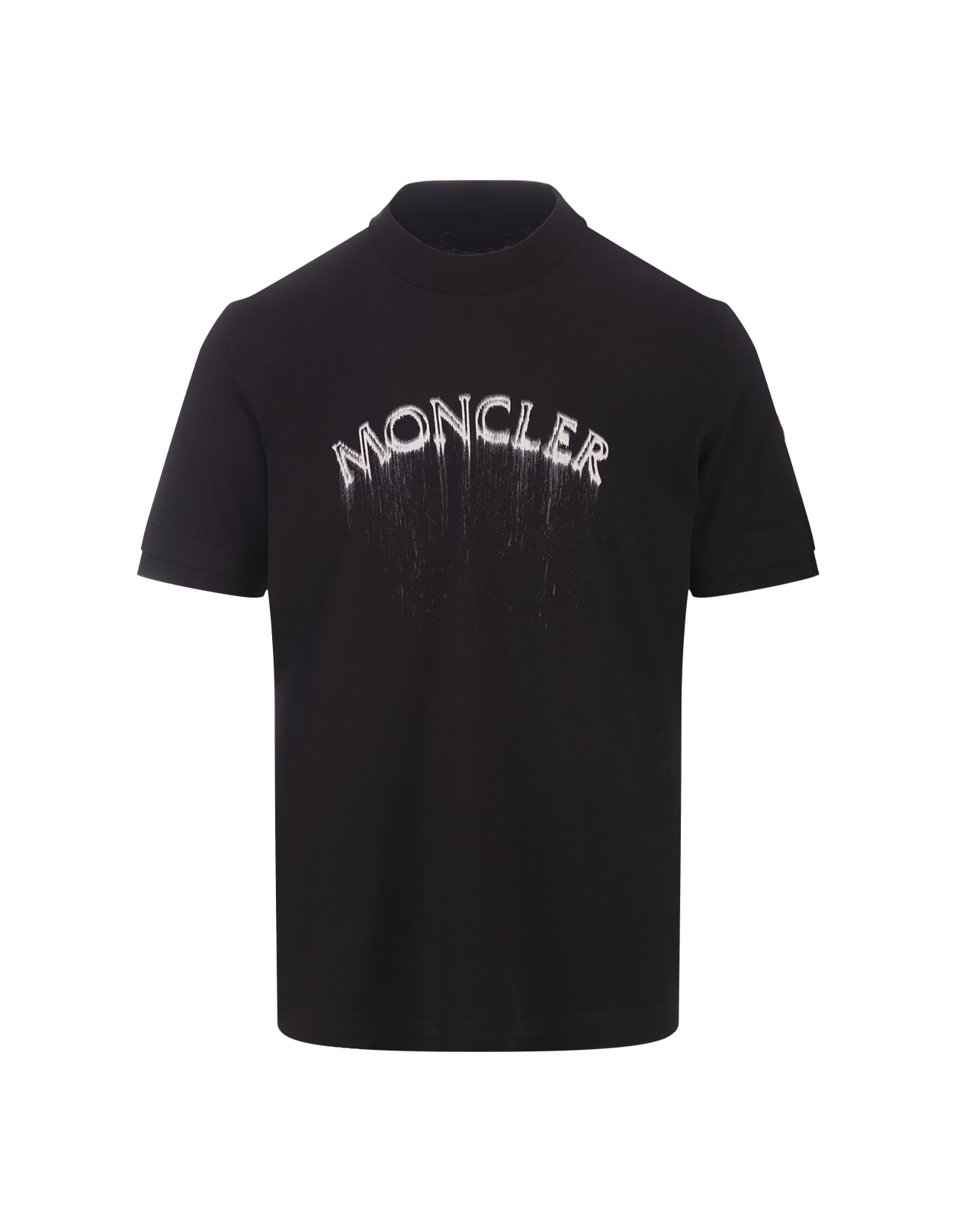 MONCLER POWDER EFFECT BLACK LOGO T-SHIRT