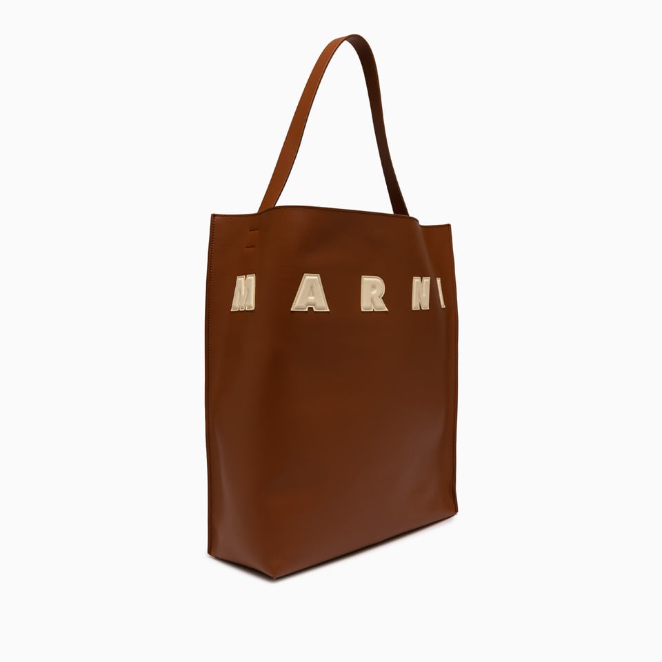 Shop Marni Shopper Bag In Brown