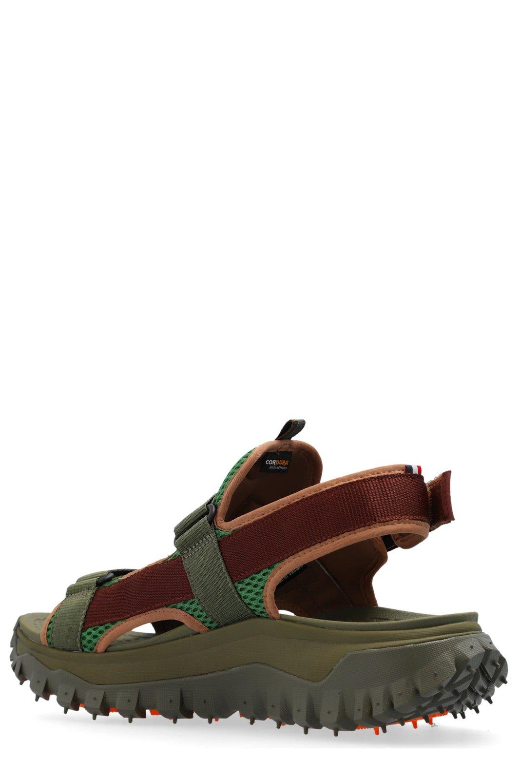 Shop Moncler Trailgrip Round-toe Sandals In Green