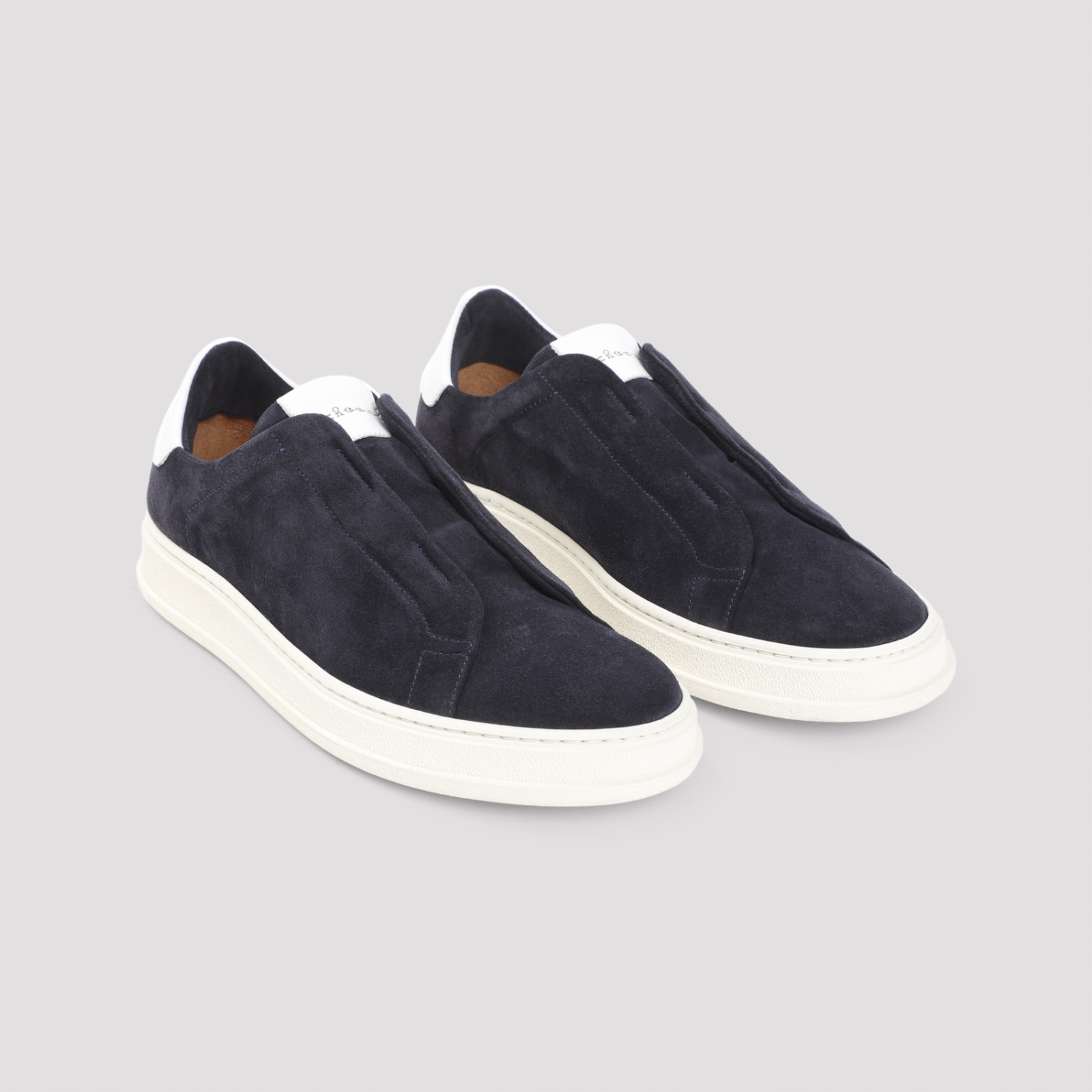 Shop Kiton Sneakers In Blu Bianco Latte