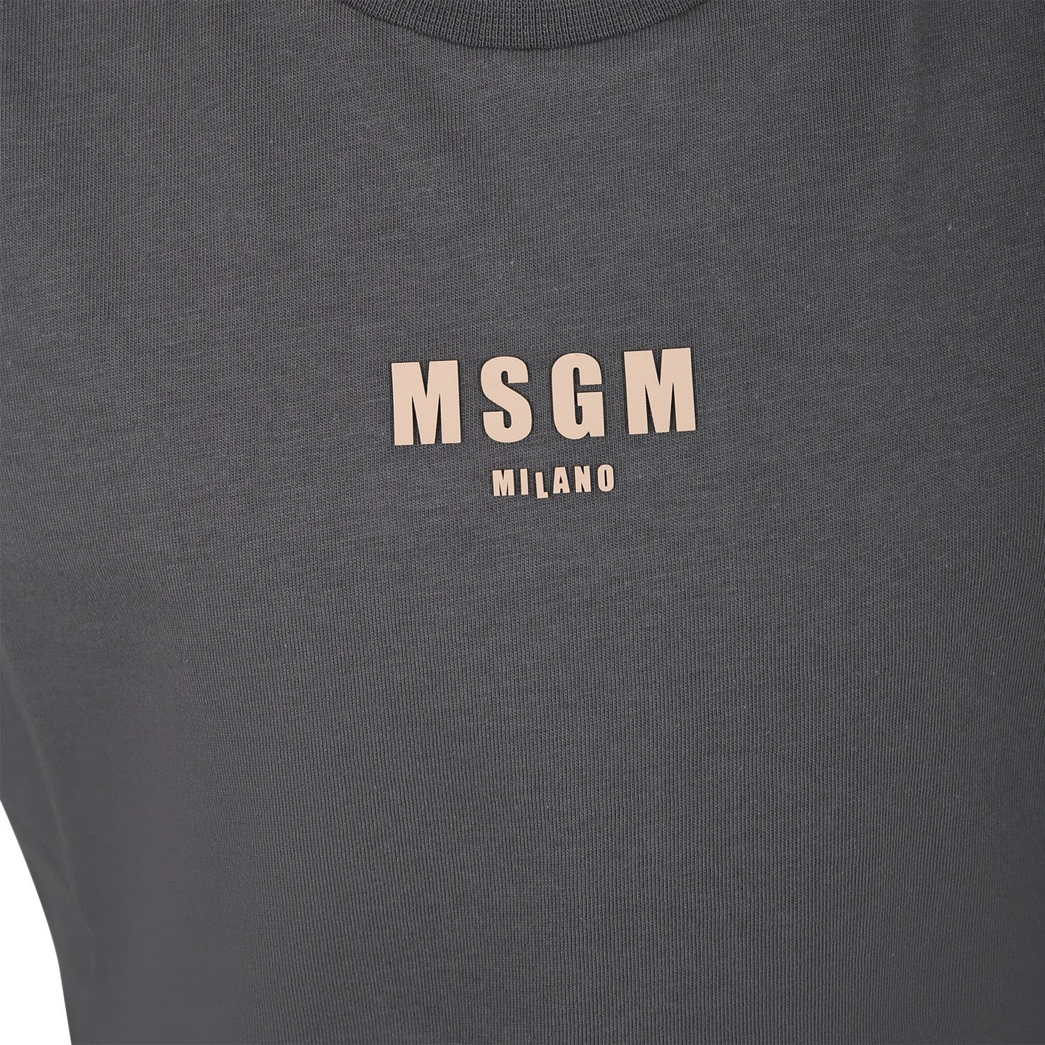Msgm Grey Tank Top For Boy With Logo And Writing In Piombo