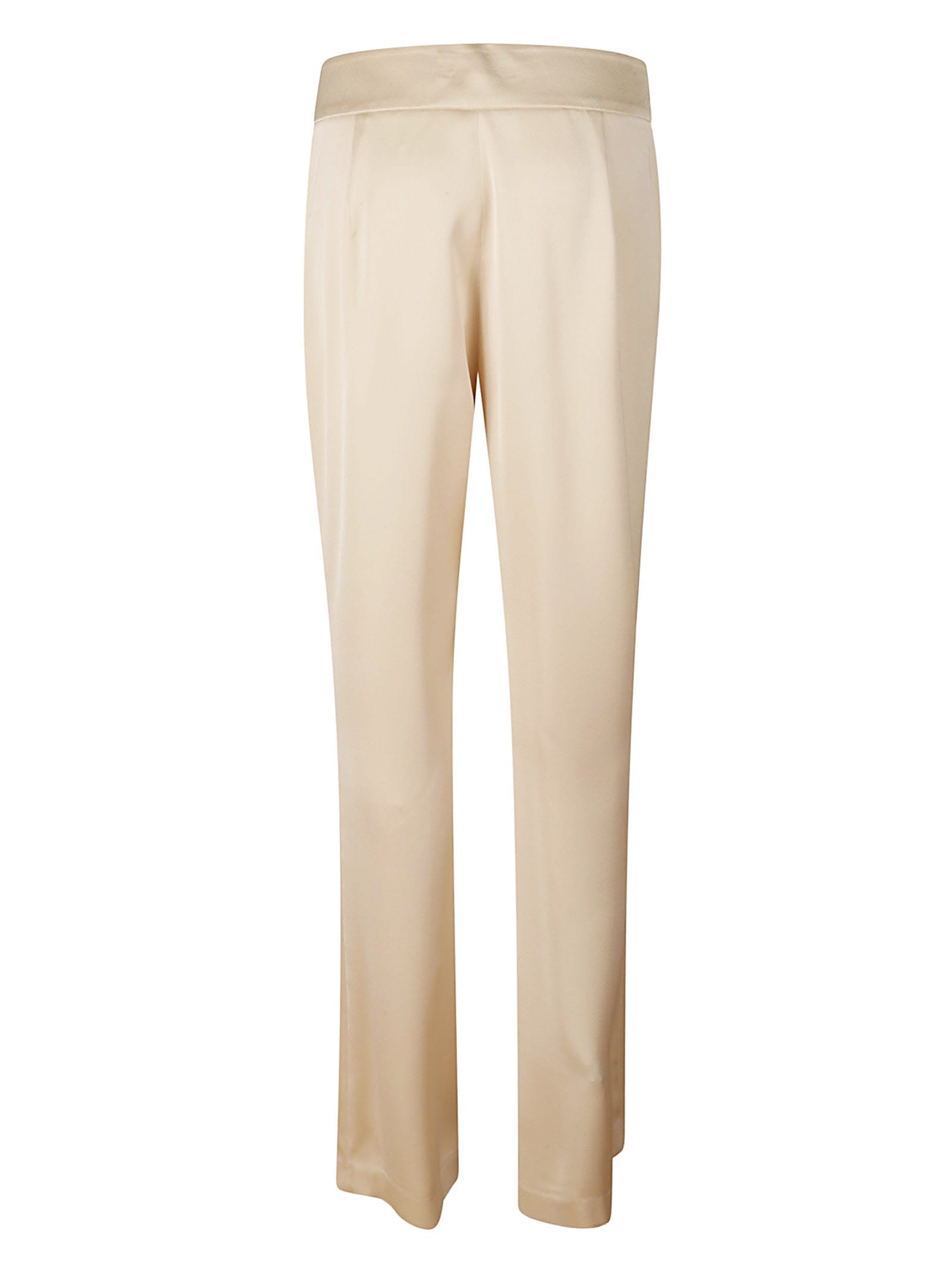 Shop Genny High-waist Plain Flare Trousers In Orzo