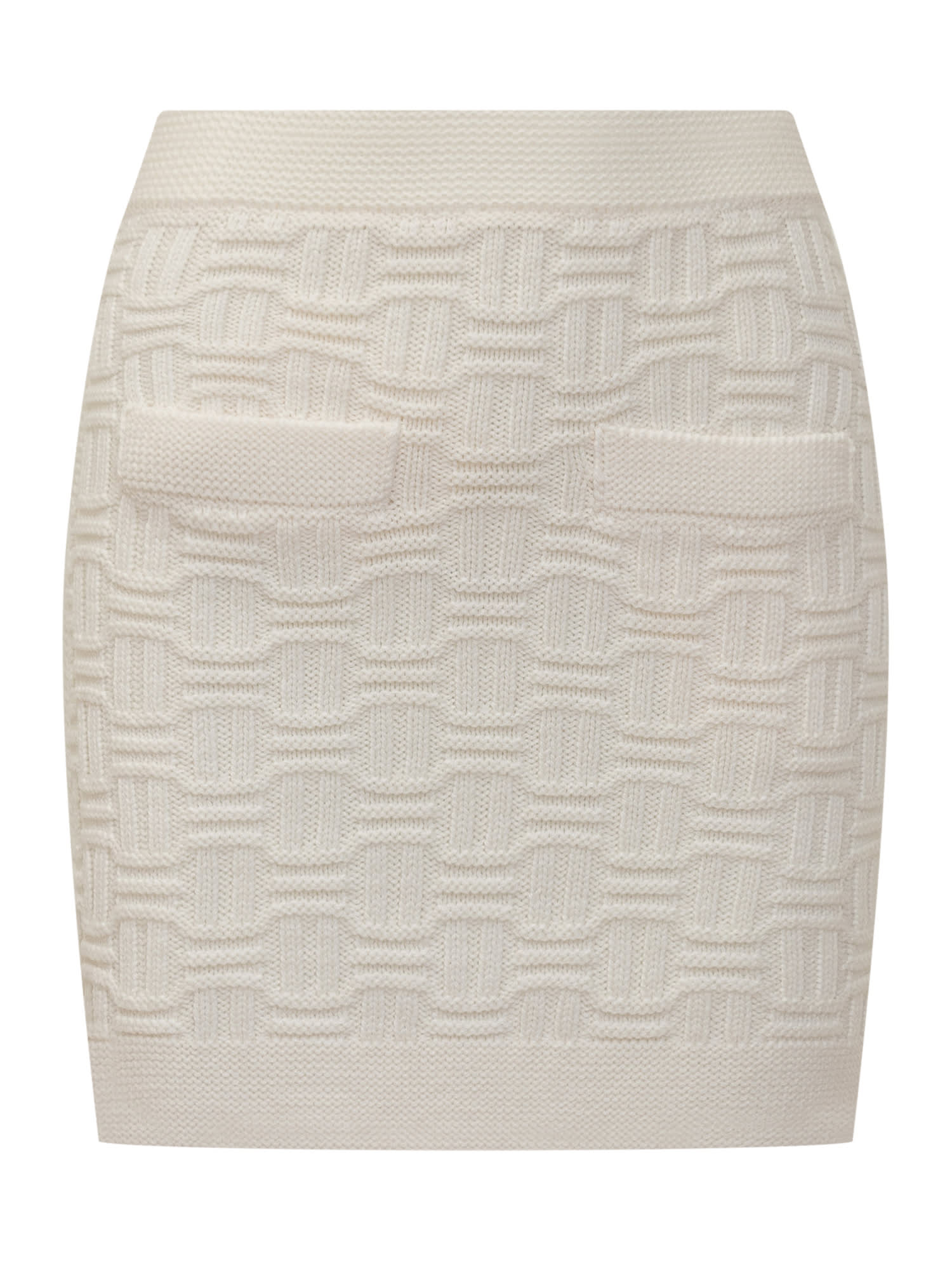 Shop Casablanca Column Skirt In White