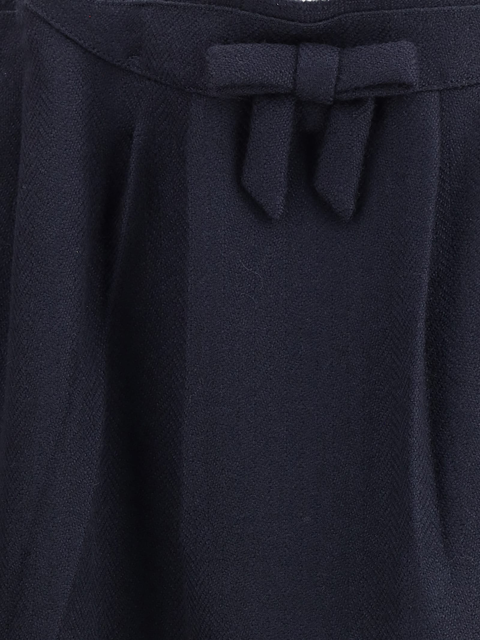 Prada Chevron Wool Midi Skirt In Blue