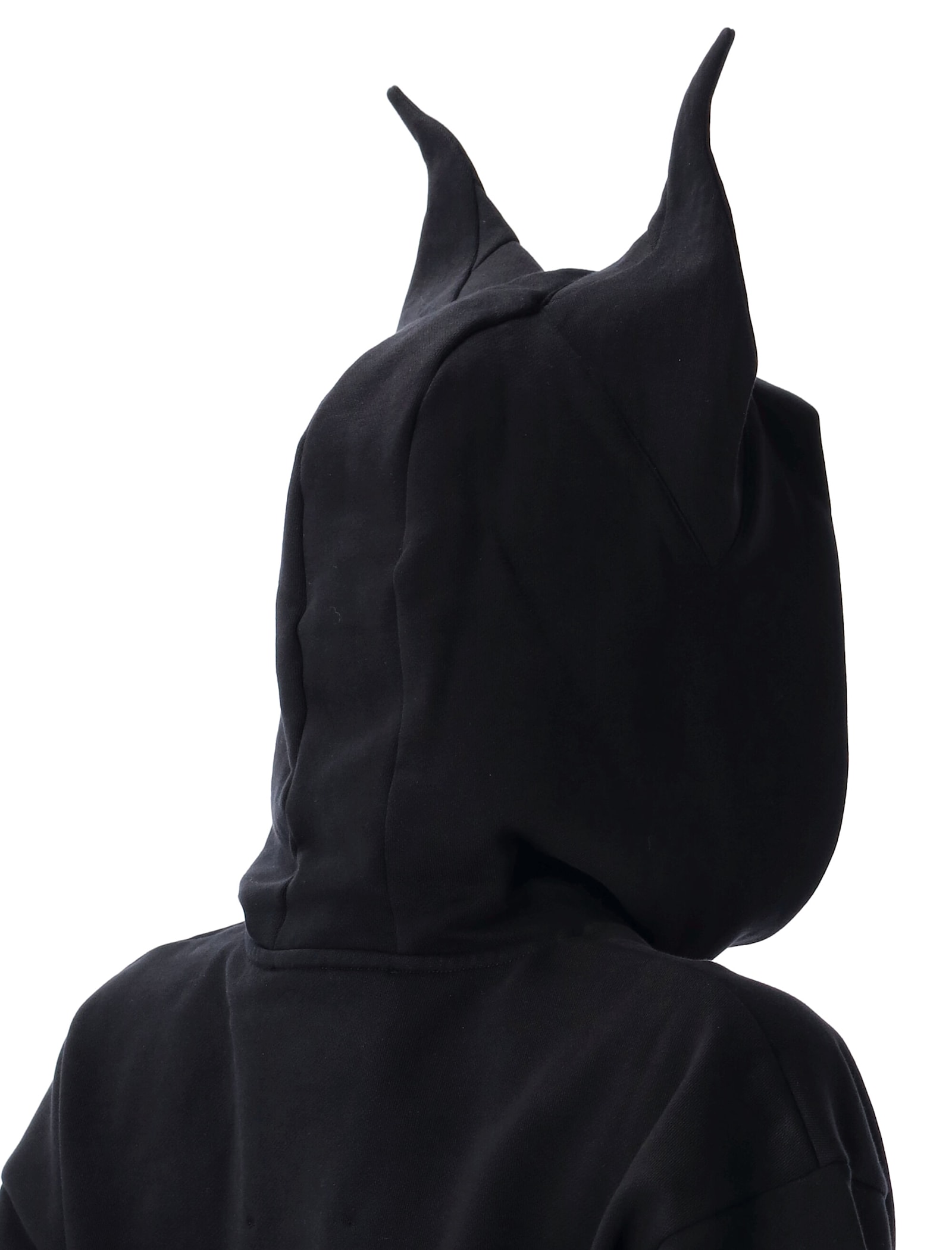 Coperni Maleficent Hooded Cotton Sweatshirt With Kangaroo Pocket In Black