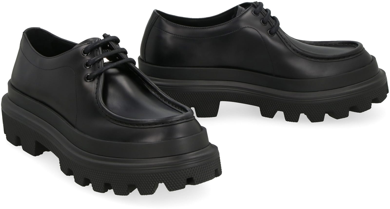 Shop Dolce & Gabbana Derby Leather Shoes In Black