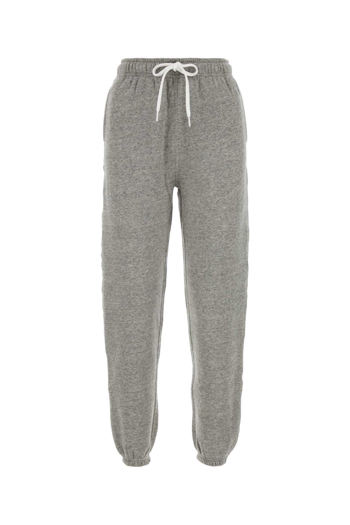Polo Ralph Lauren Melange Grey Cotton Blend Joggers In Darkvintageheather