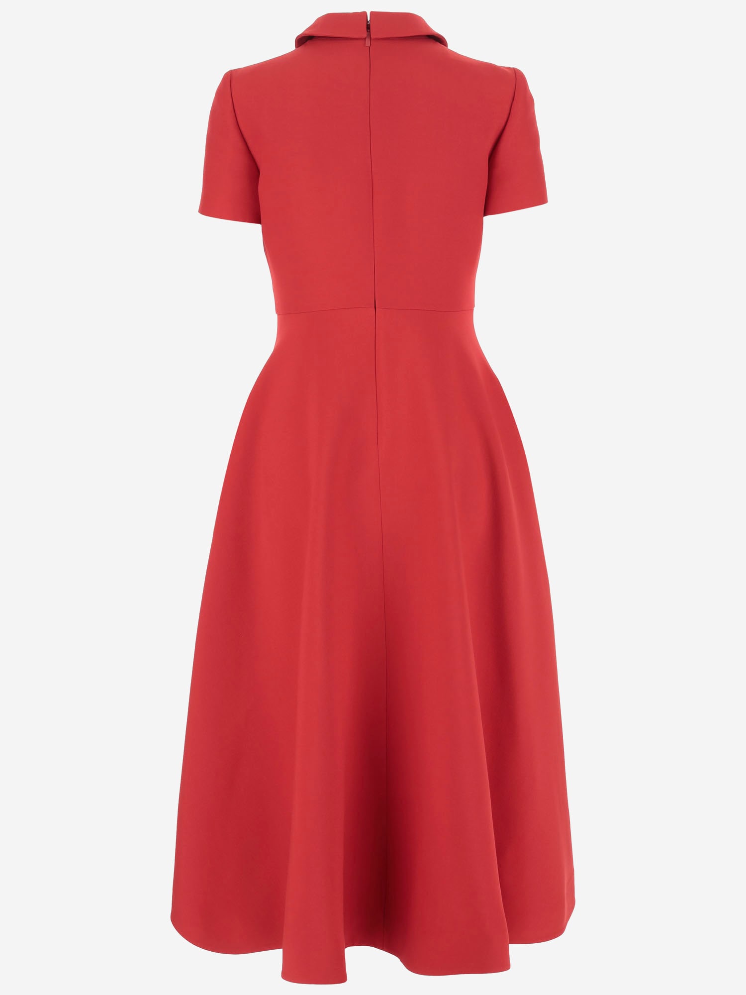 Shop Valentino Wool And Silk Long Dress In Red