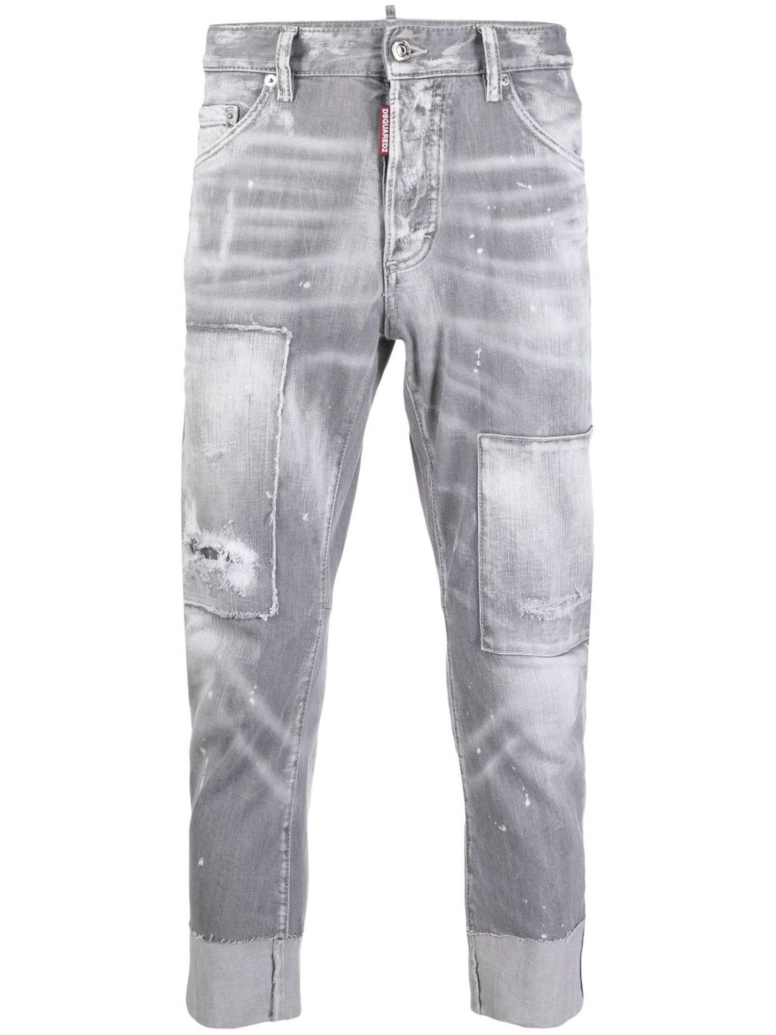 Dsquared2 Light Grey Stretch-cotton Jeans