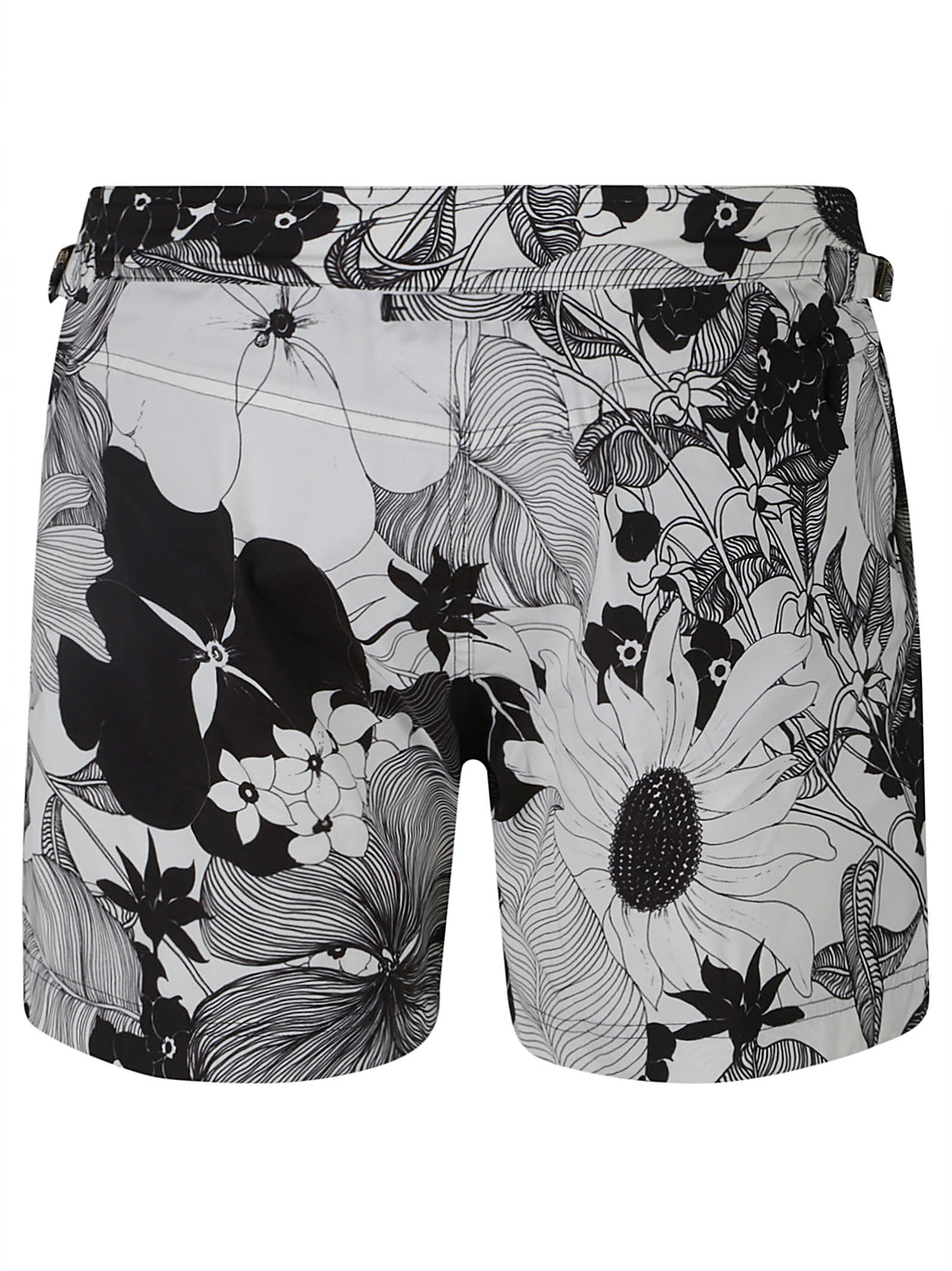 Shop Tom Ford Floral Printed Shorts In Combo Black