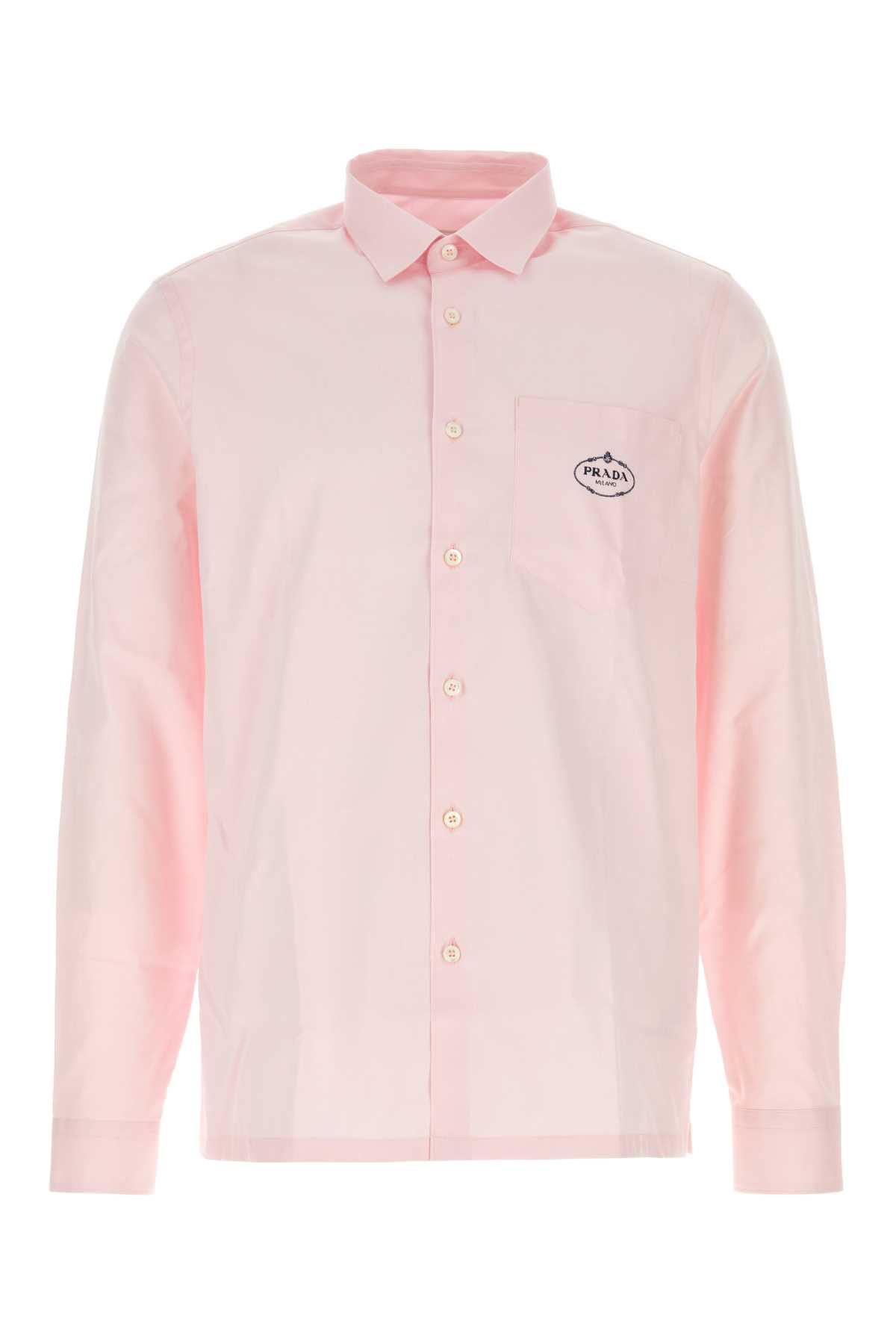 Prada Pink Poplin Shirt In Rosa