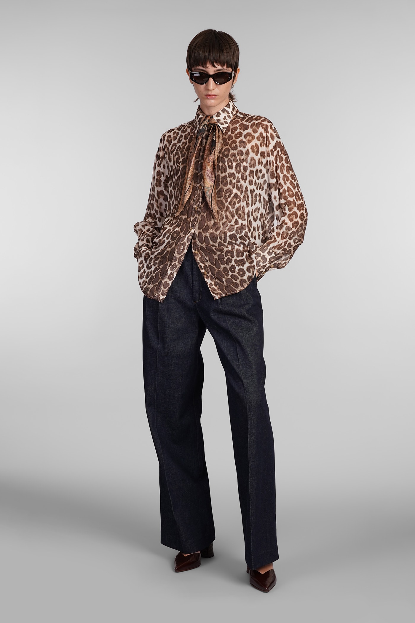 Shop Zimmermann Shirt In Animalier Viscose