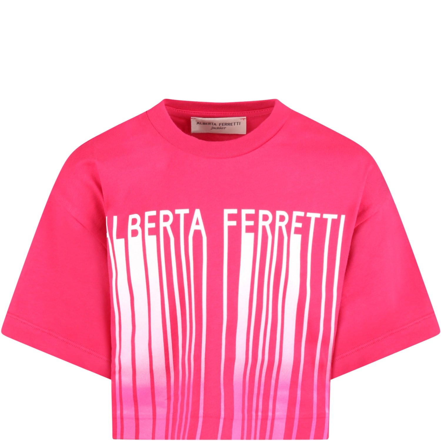 Alberta Ferretti Fuchsia T-shirt For Girl With Logo