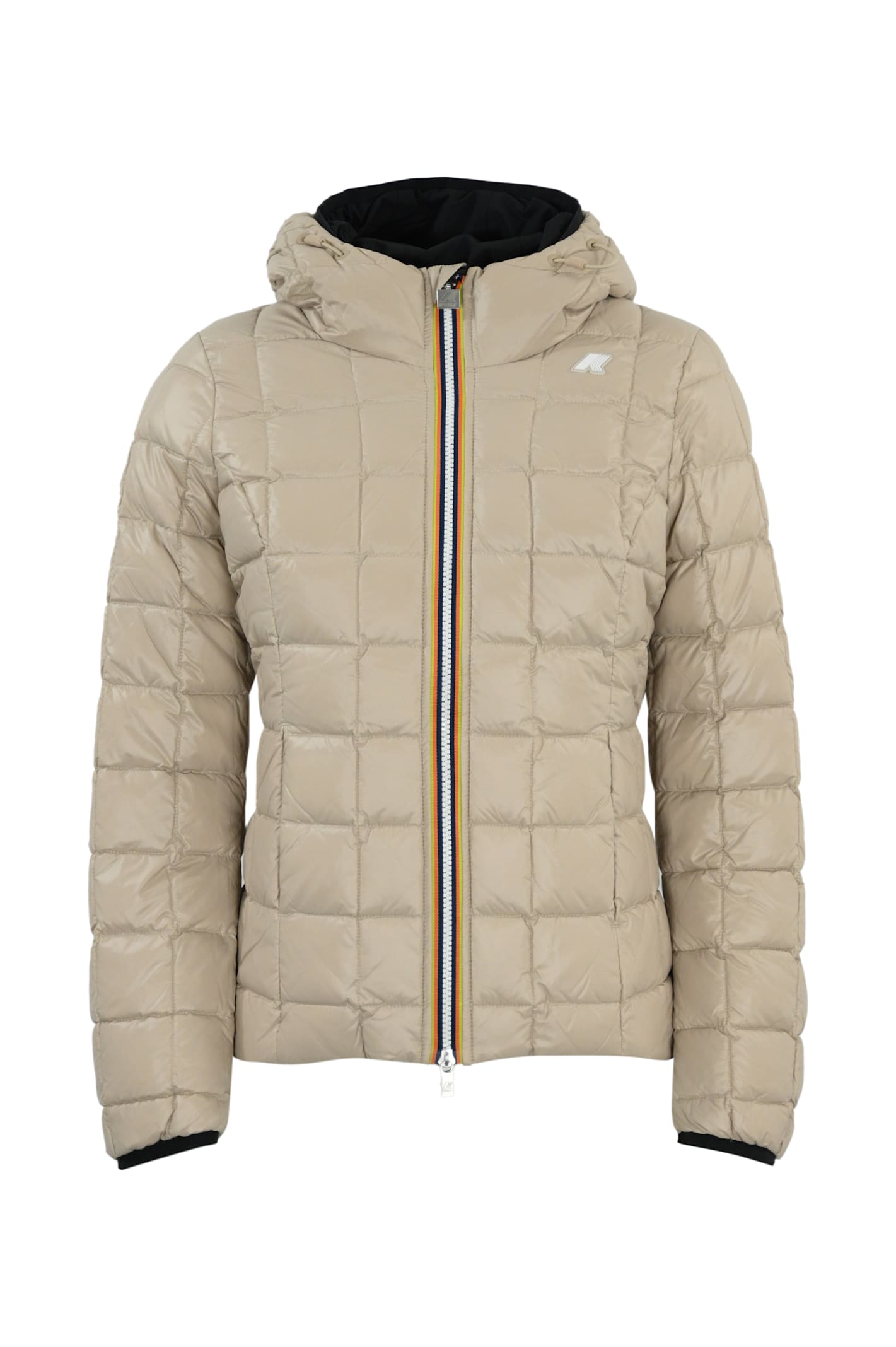 Shop K-way Lily St Thermo Reversible Jacket In Black P - Beige G