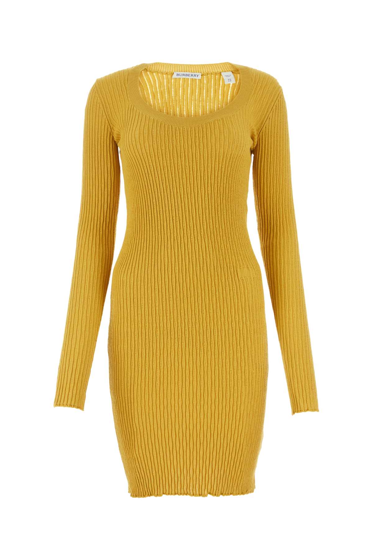 Mustard Stretch Wool Blend Dress