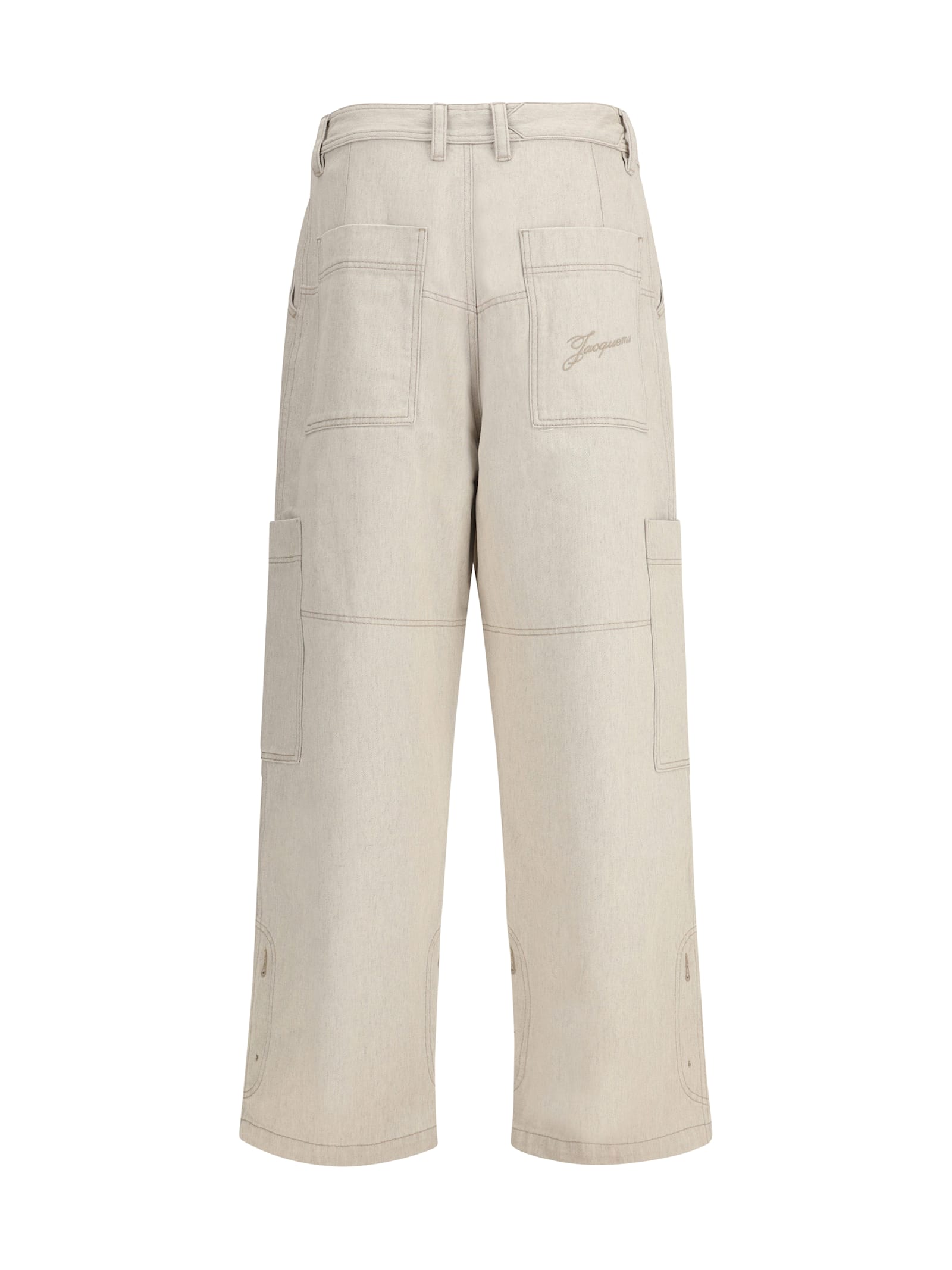 Jacquemus Cargo Trousers With Pockets And Loops In Neutral