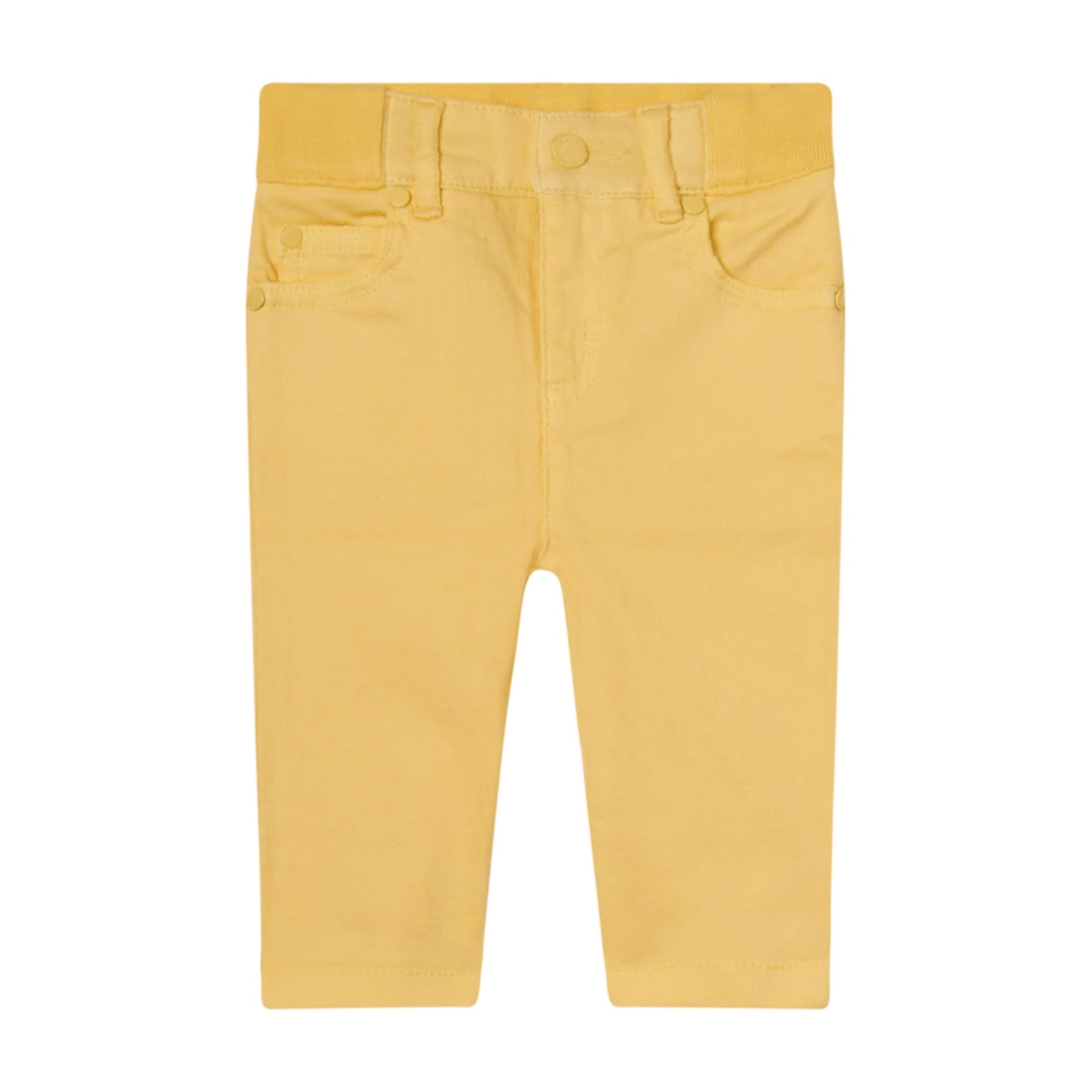 Stella Mccartney Babies' Straight Jeans With Embroidery In Yellow