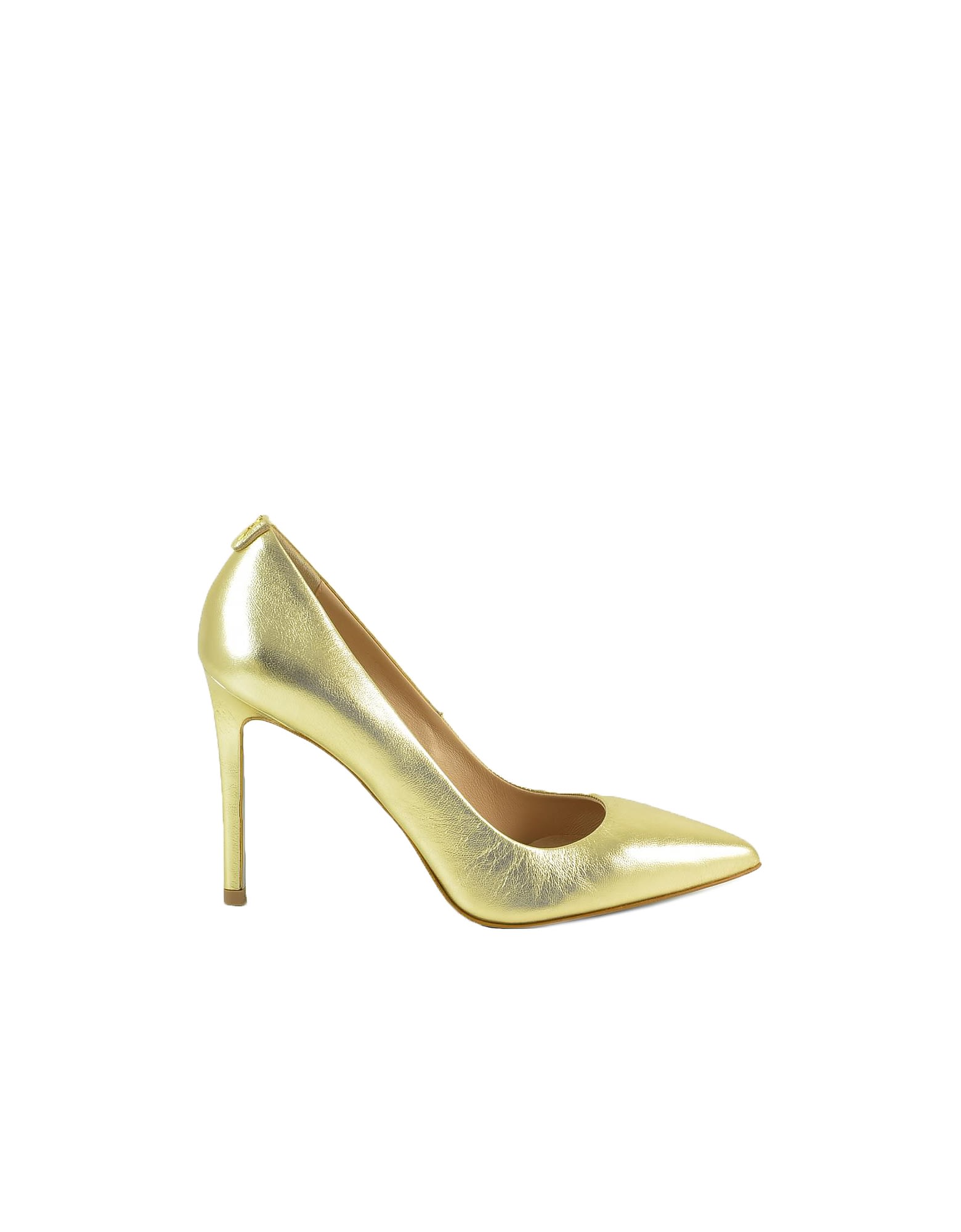 PATRIZIA PEPE GOLD LAMINATED LEATHER PUMPS,PPESCADAAD1ST0544264/35 36-women