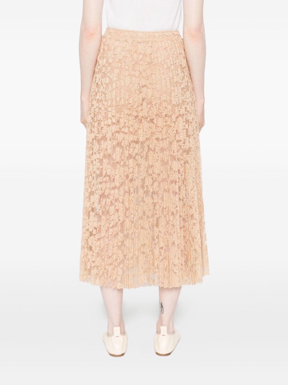 Ermanno Scervino Beige Elegance In Skirt In Brown