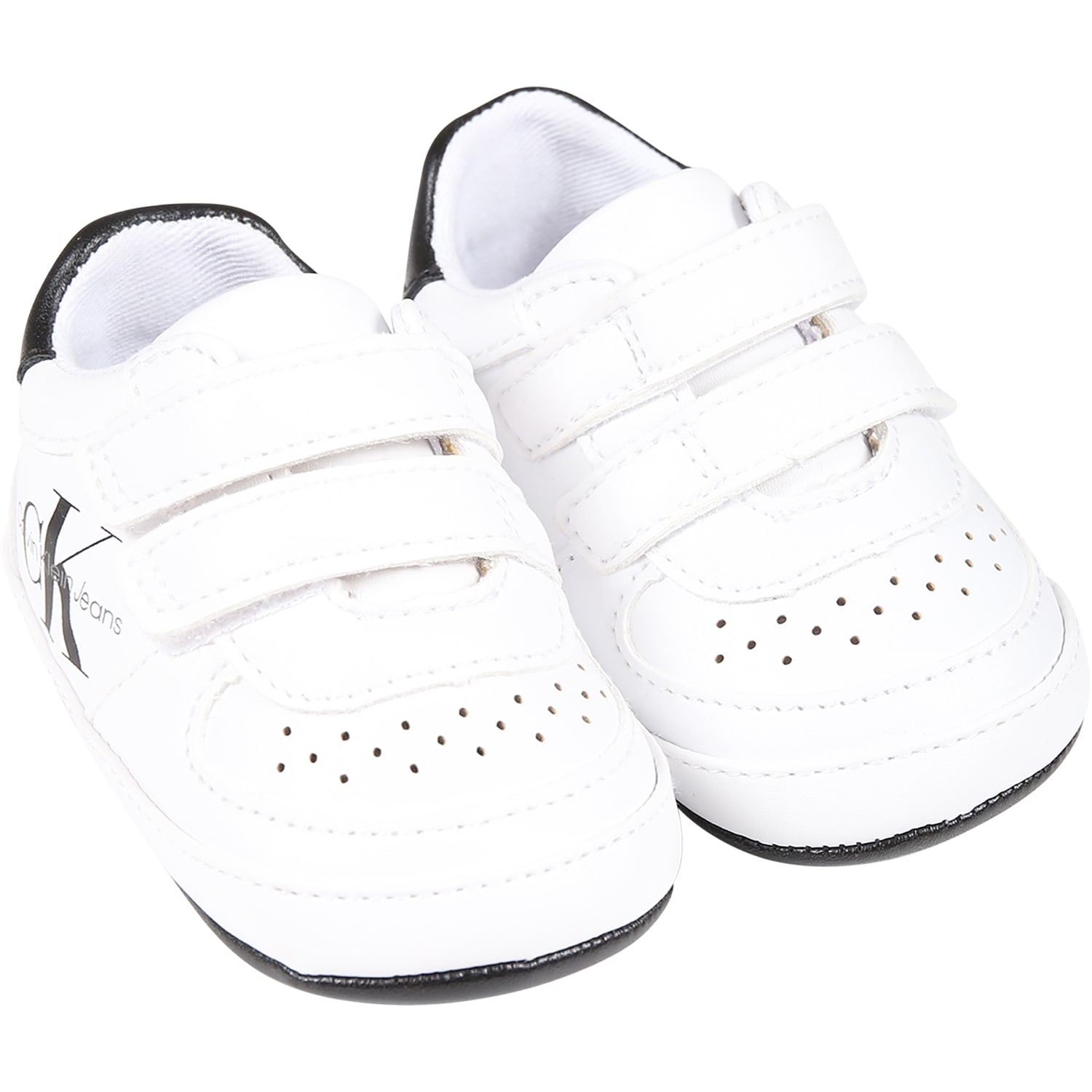 Shop Calvin Klein White Sneakers For Baby Boy With Logo