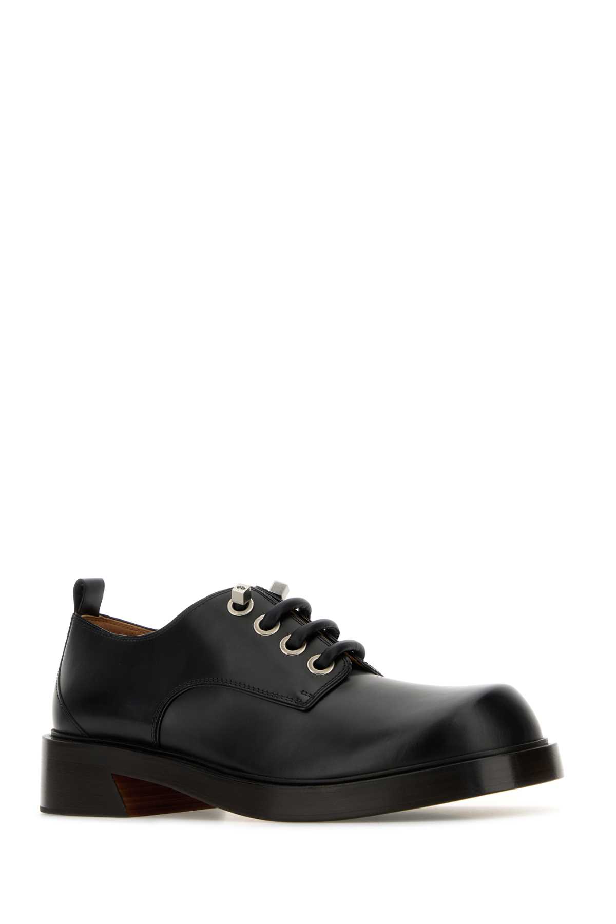 Shop Alexander Mcqueen Black Leather Lace-up Shoes