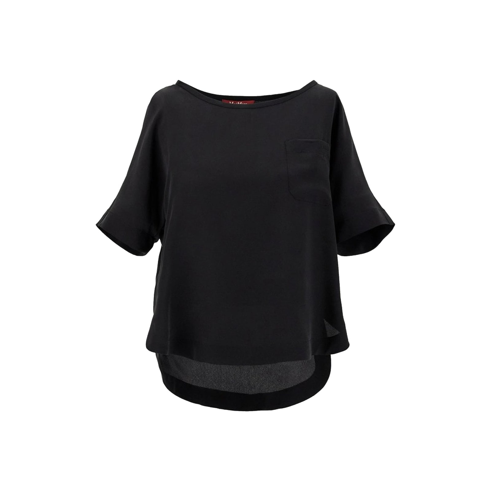Shop Max Mara Studio Egeo Silk T-shirt In Black