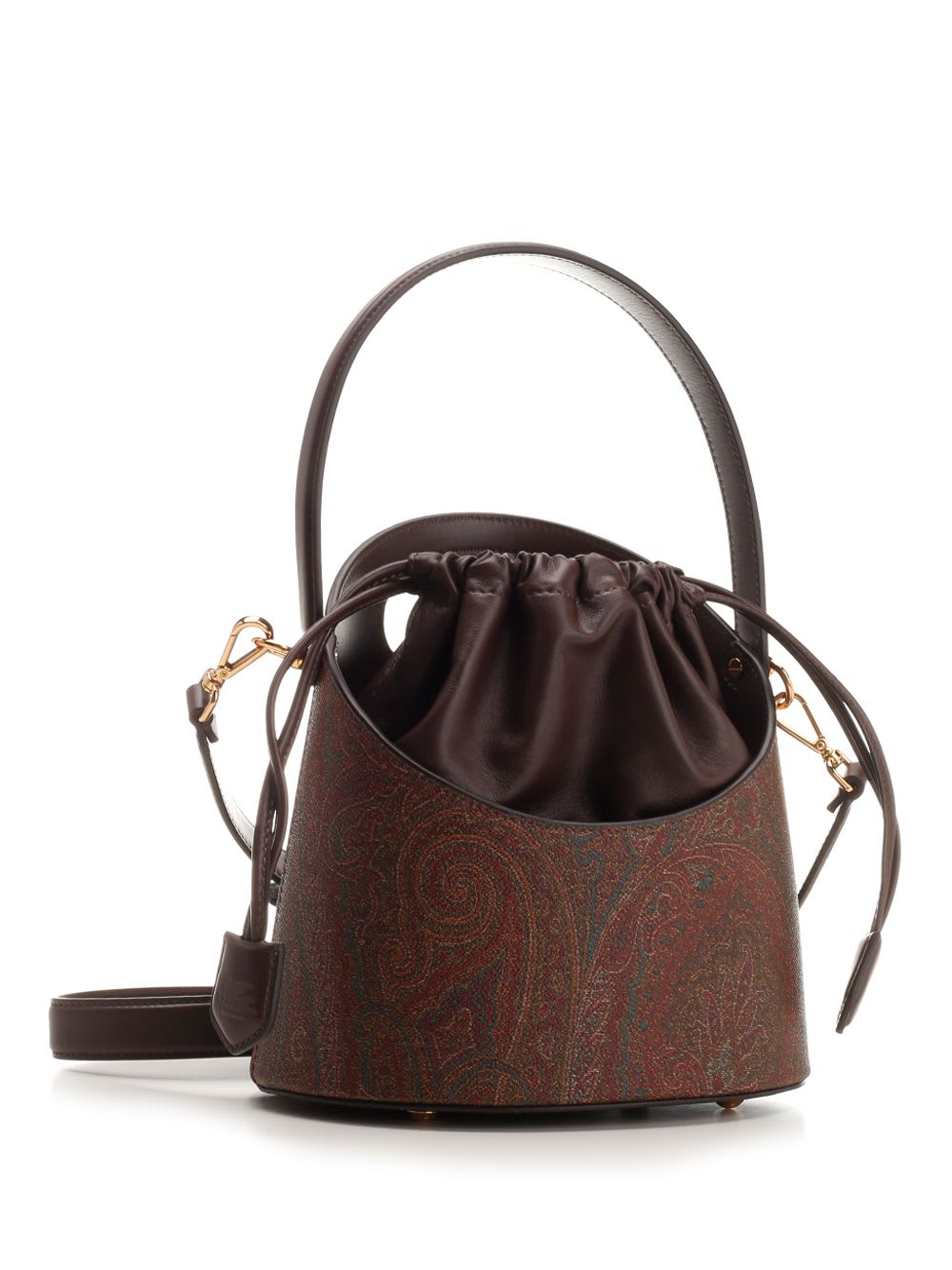 Shop Etro Medium Saturno Bucket Bag In Bordeaux