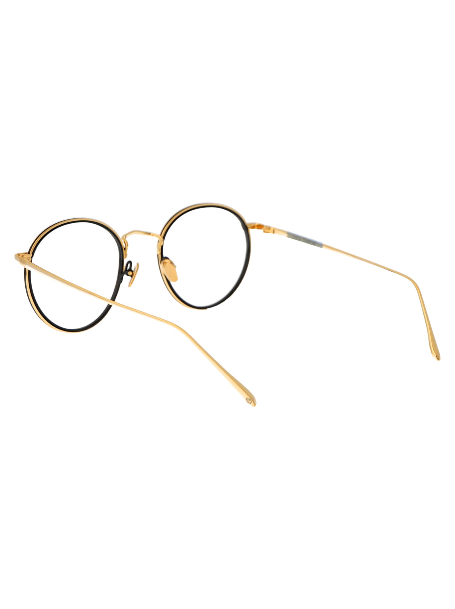 Shop Linda Farrow Comer Glasses In Yellowgold/black/optical