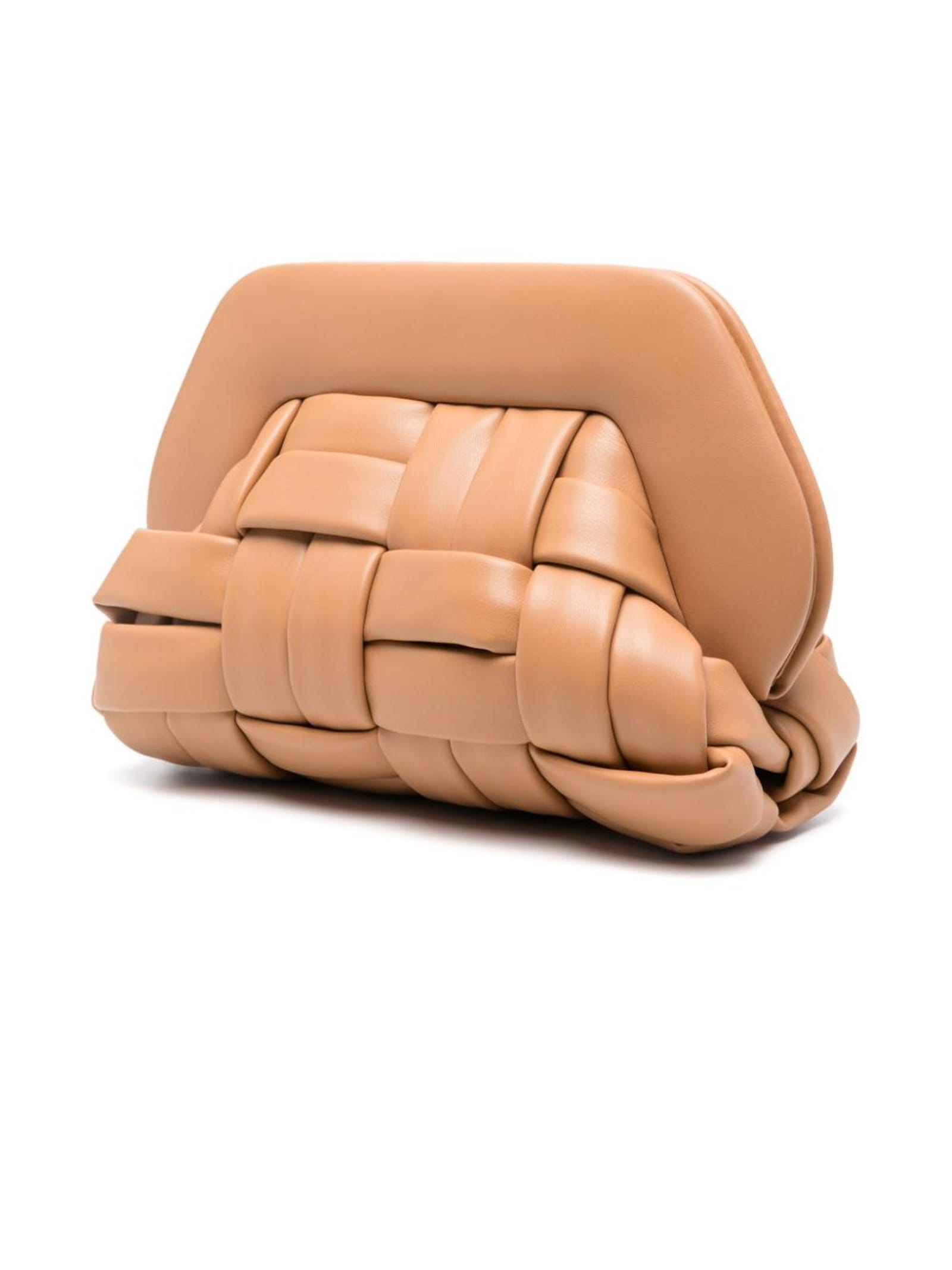 Themoirè Bios Brown Macadamia Clutch In Beige
