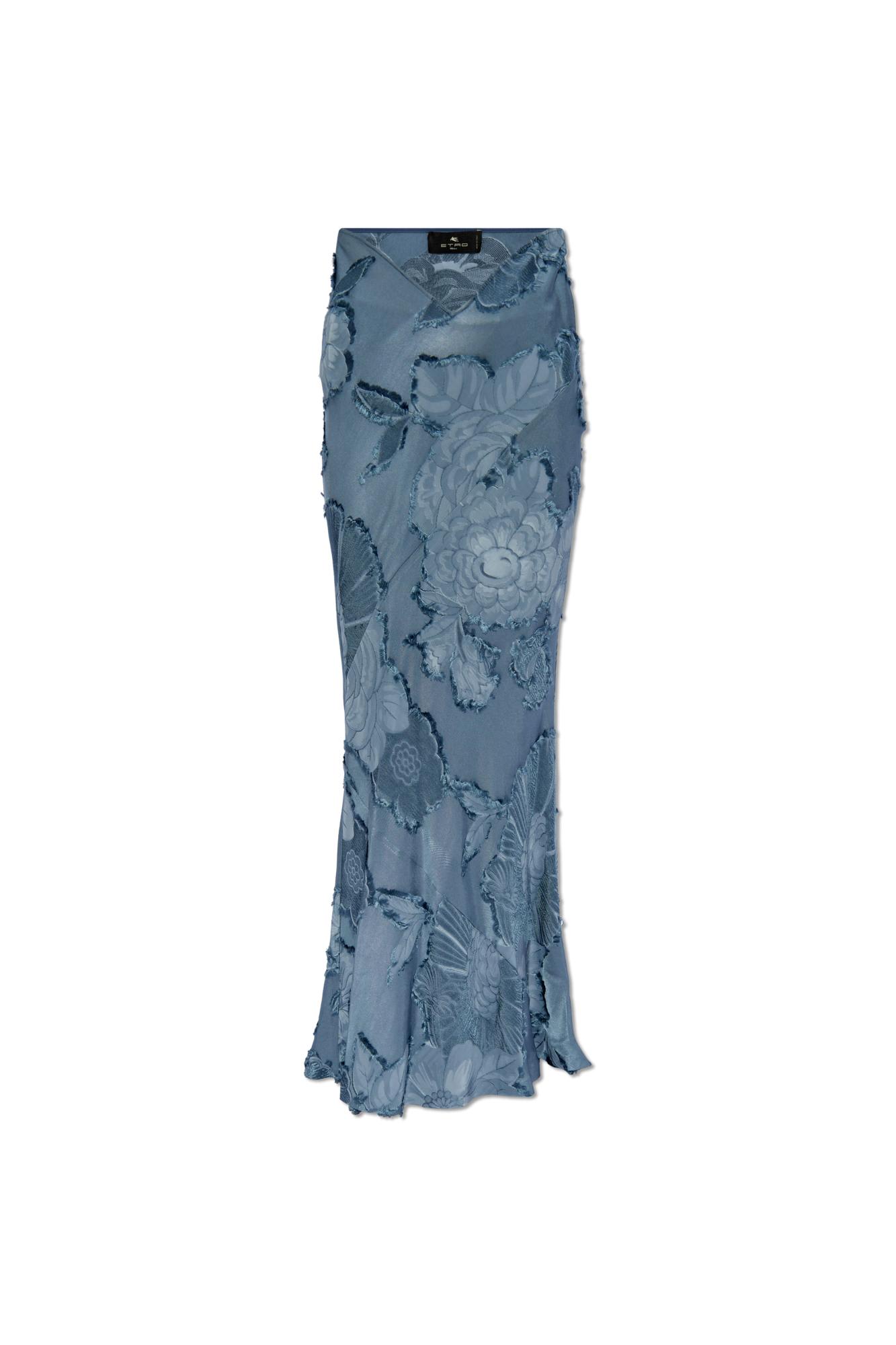 Shop Etro Jacquard Skirt In Multi