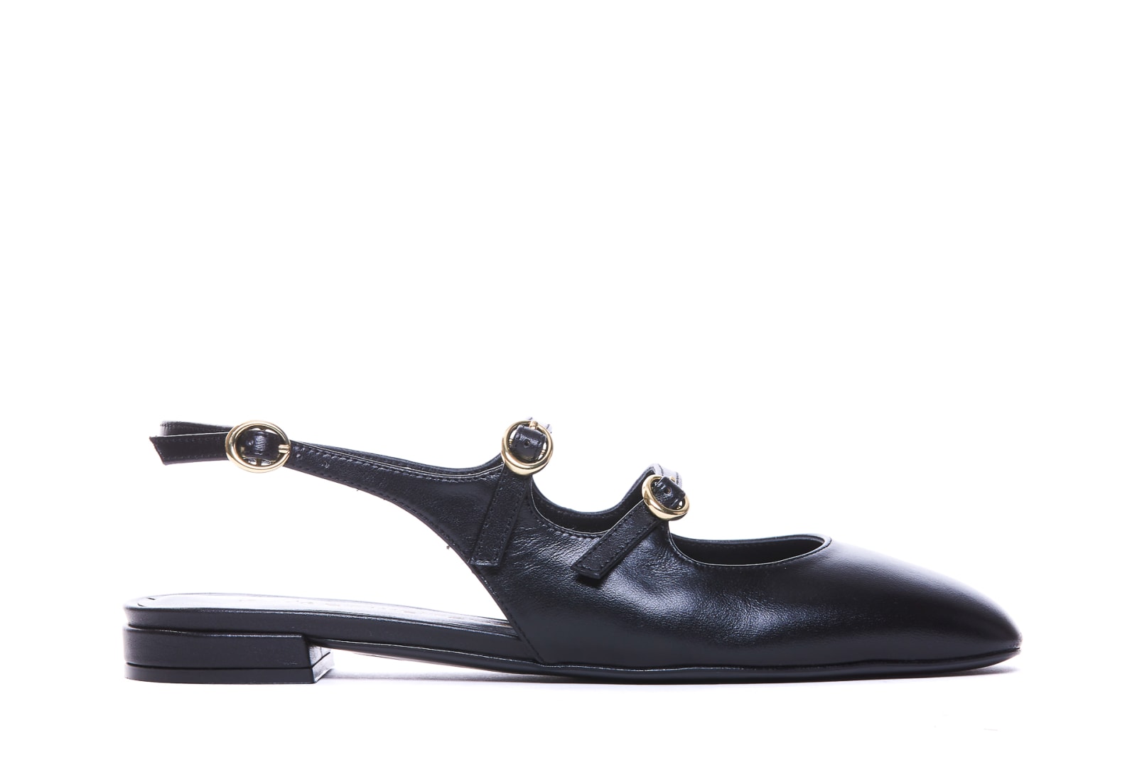 Shop Stuart Weitzman Benni Flats In Black