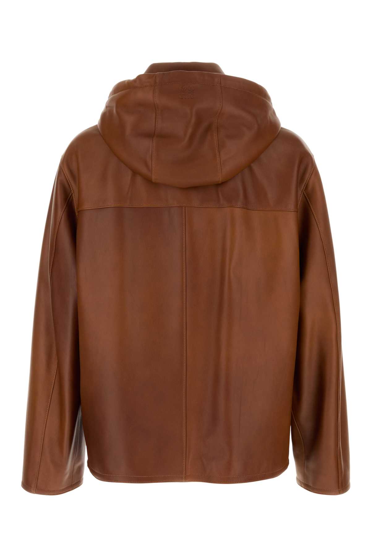 Shop Loewe Caramel Nappa Leather Jacket In Earthbrown