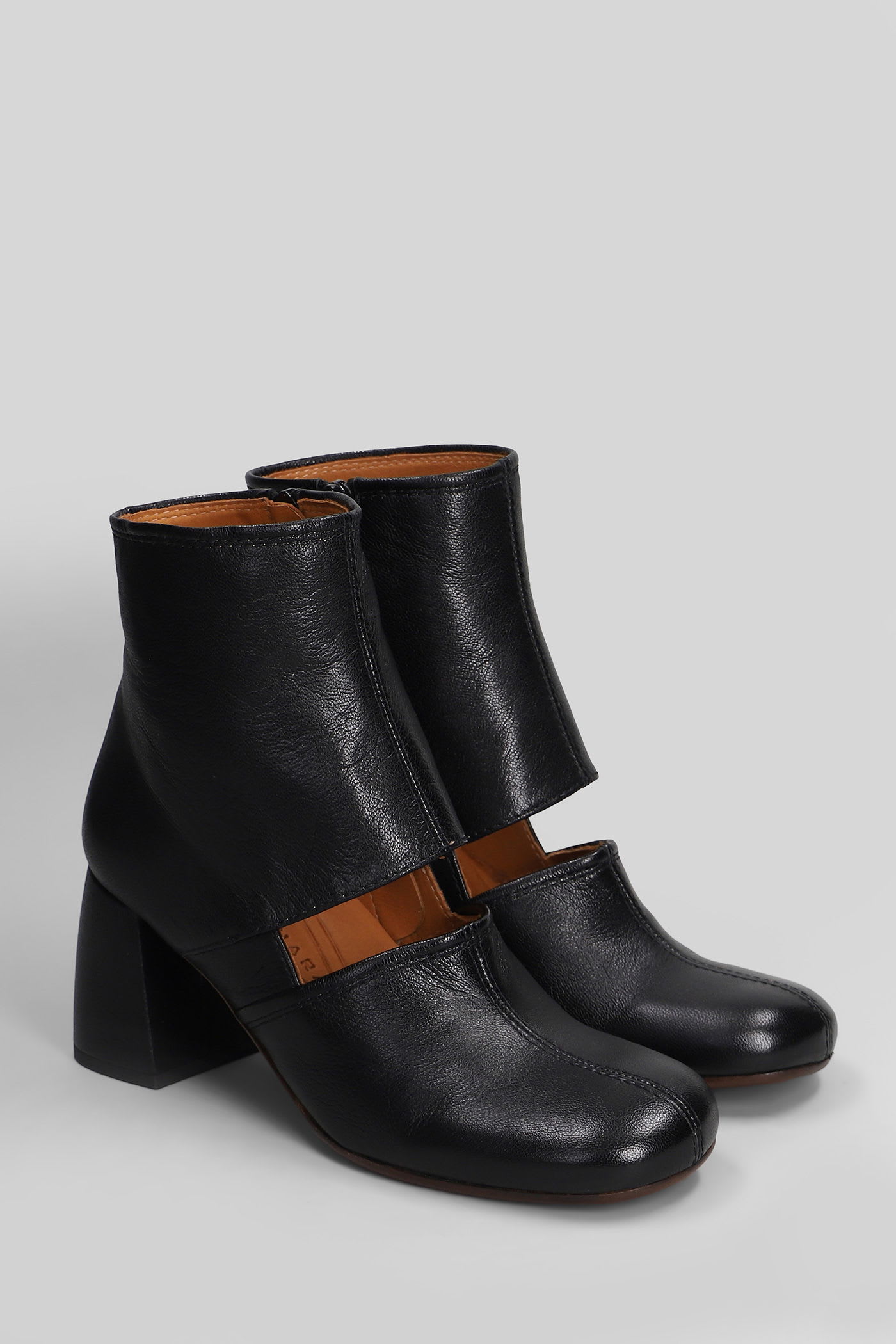 Chie Mihara Sonli High Heels Ankle Boots In Black Leather In Black