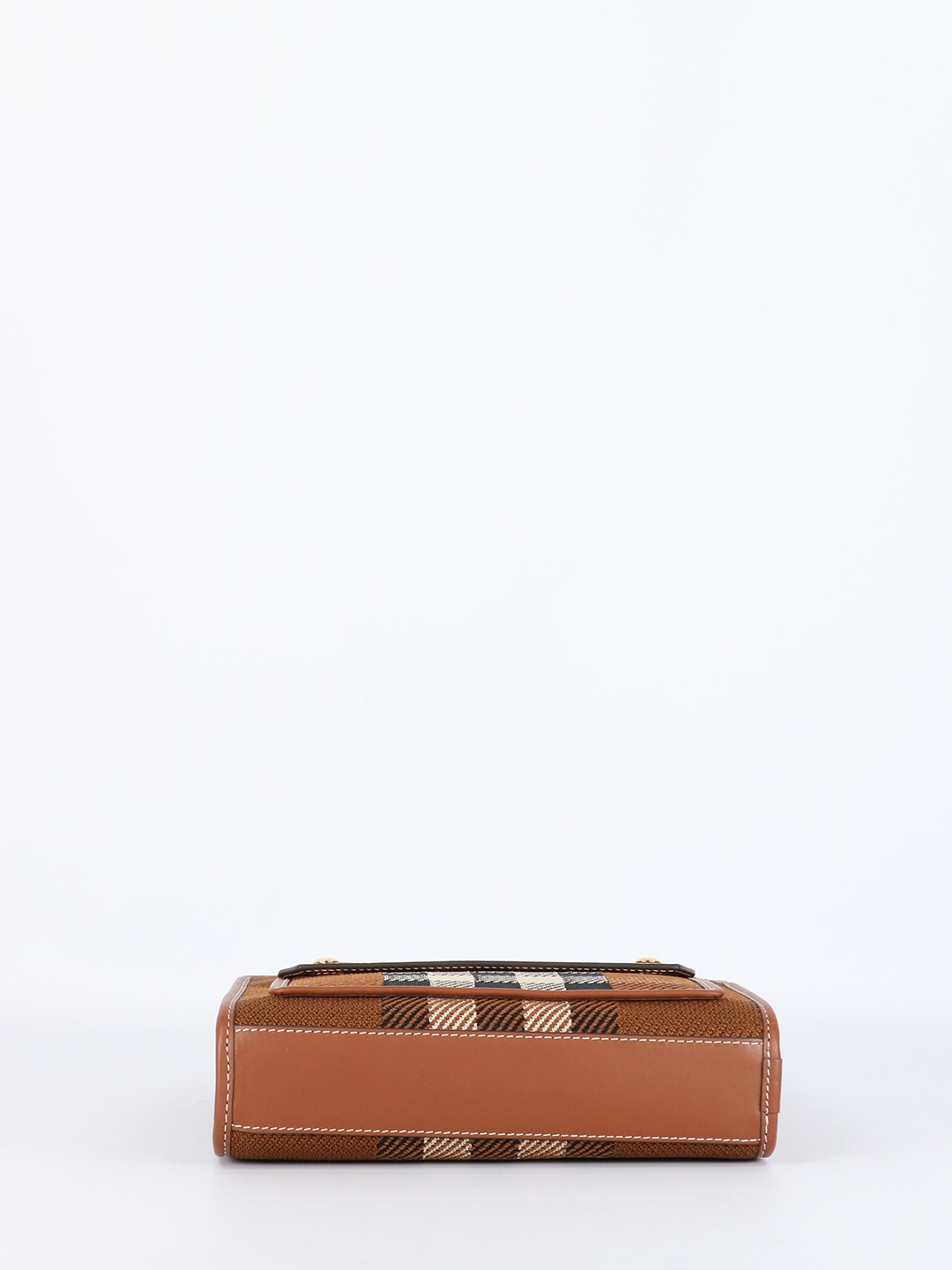 Shop Burberry Mini Check Pocket Bag In Brown