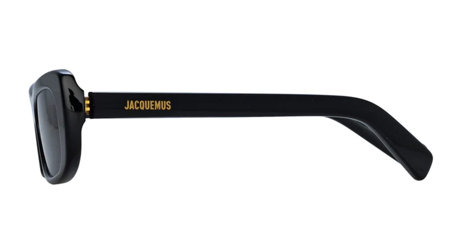 Shop Jacquemus Capri - Black Sunglasses In Capri Black Yellow Gold