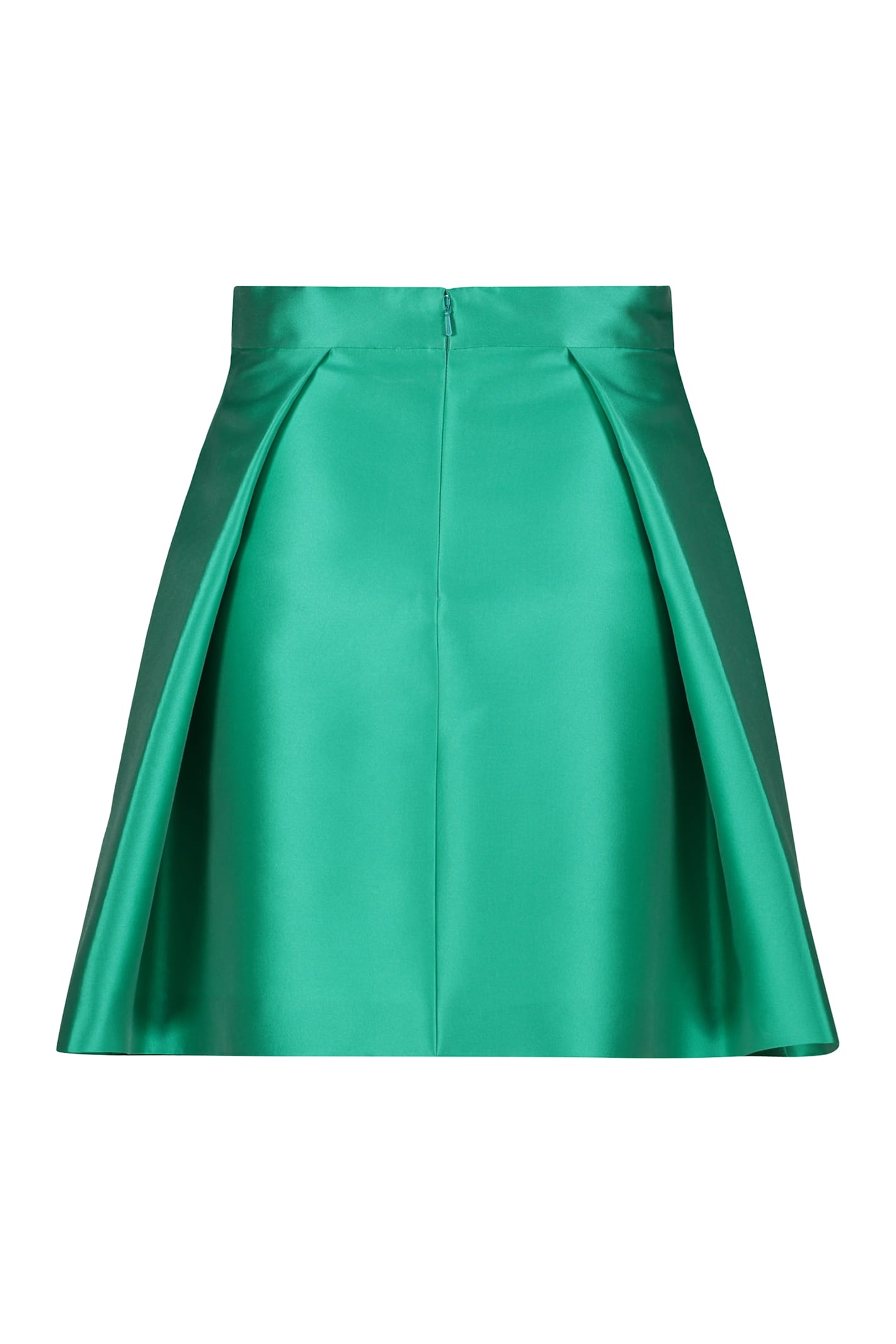 Alberta Ferretti Pleated Midi Skirt In Green