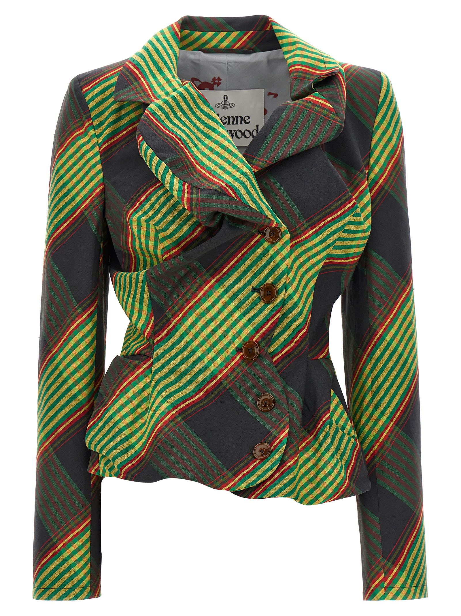 Shop Vivienne Westwood Drunken Tailored Blazer In Multicolor