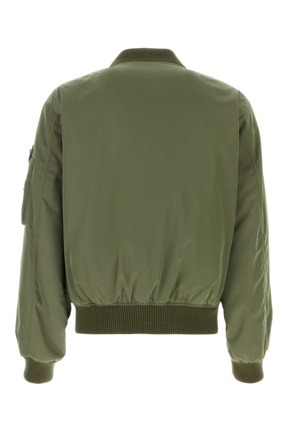 Prada Triangle-logo Bomber Jacket In Militare