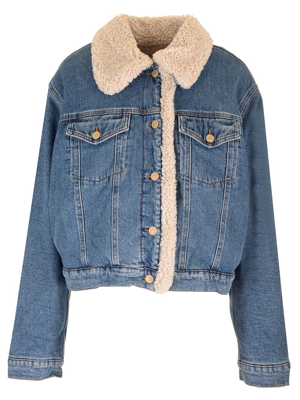 Shop 7 For All Mankind Nellie Jacket Santa Cruz Mid Blue