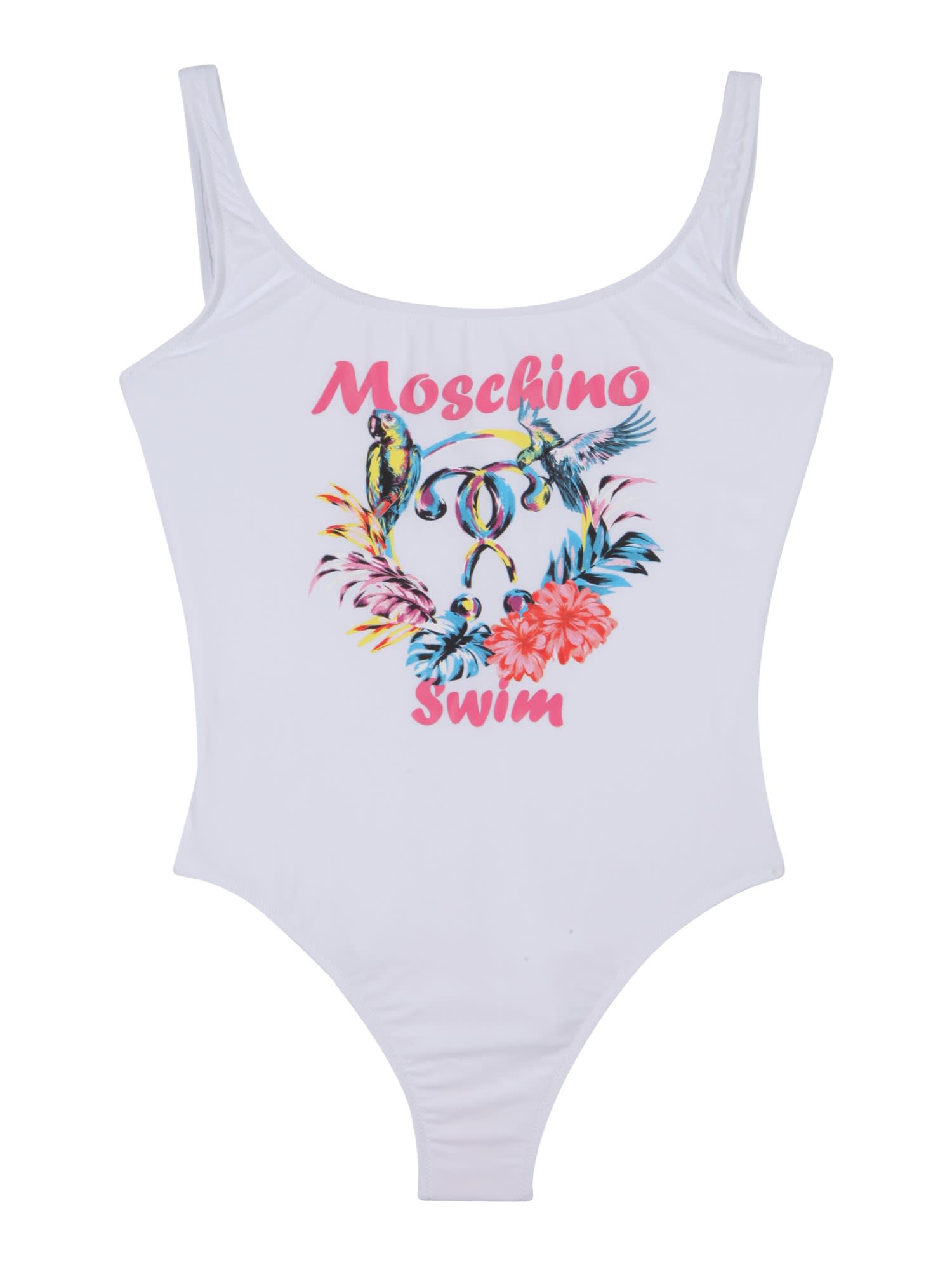 Moschino Logo Print One Piece Swimsuit