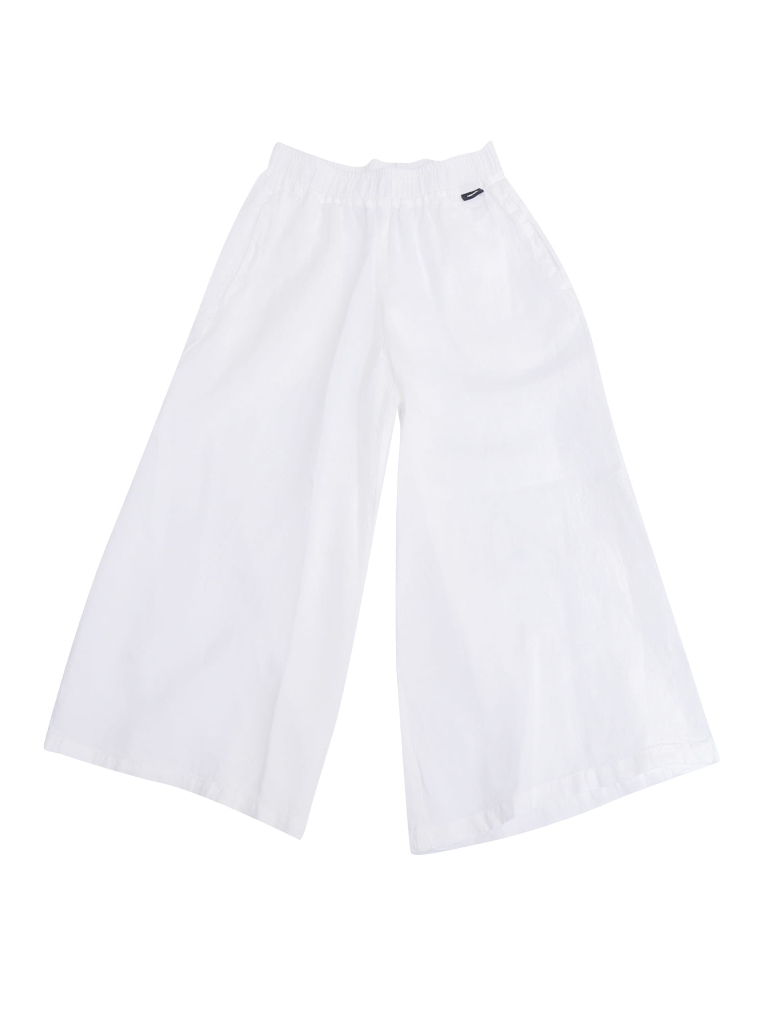 Aspesi Wide-leg Linen Trousers In White