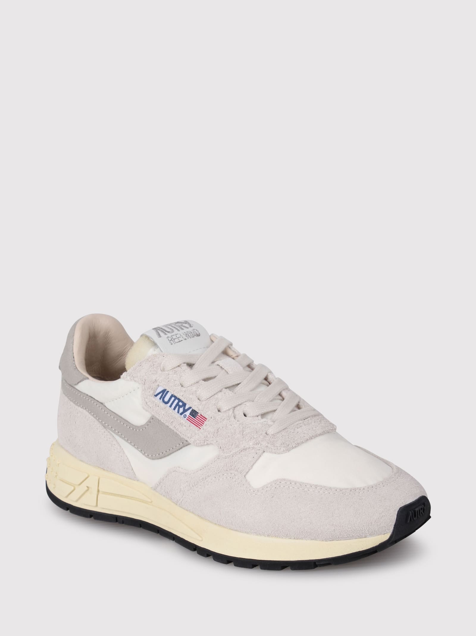 Shop Autry Reelwind Panelled Suede Sneakers