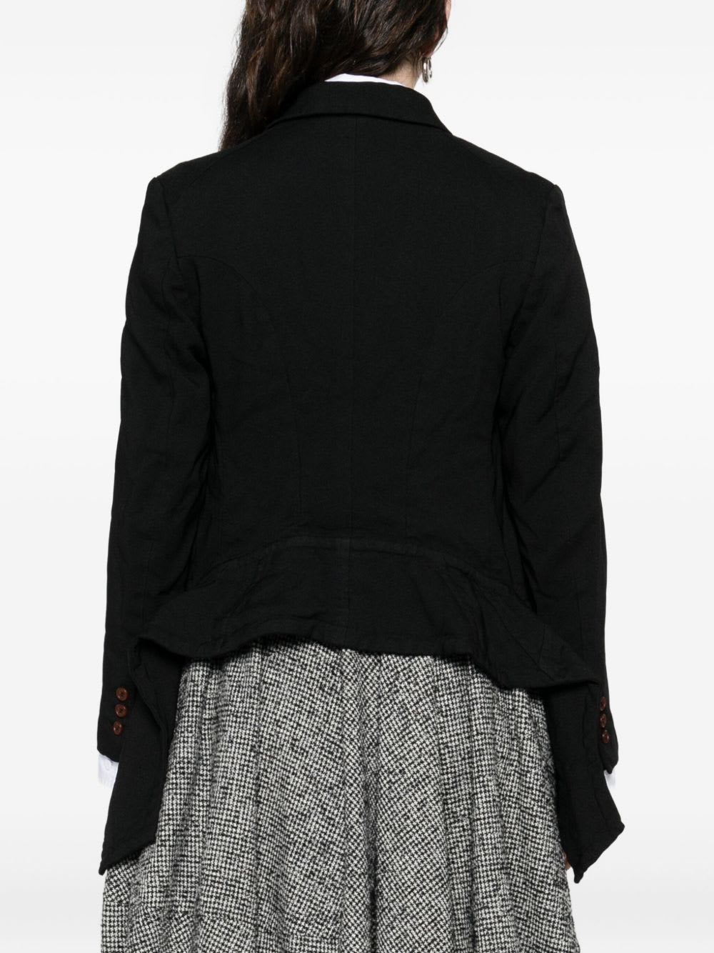 Comme Des Garçons Draped Panel Twill Jacket In Black