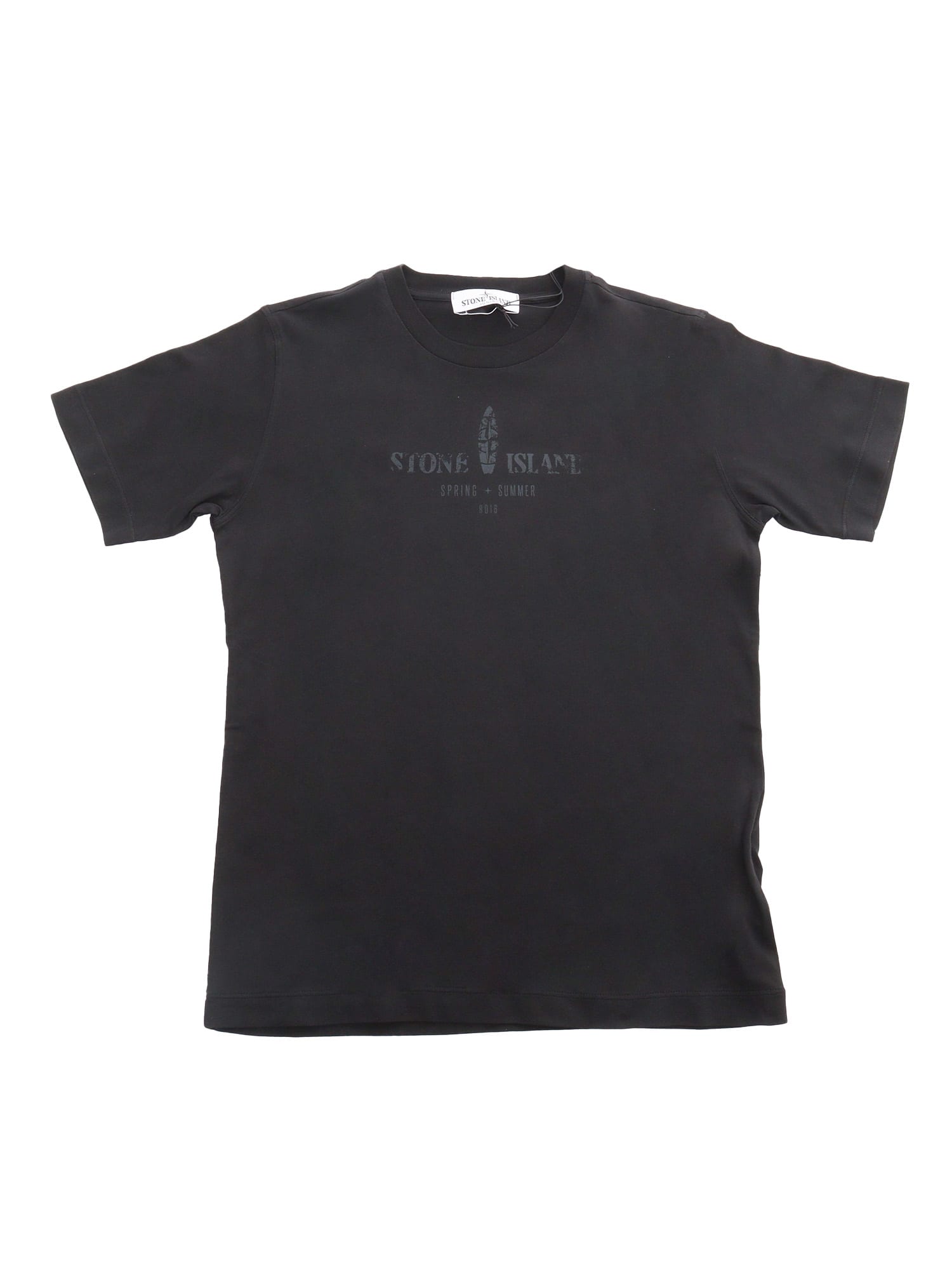 Stone Island Junior Kids' Black T-shirt With Prints