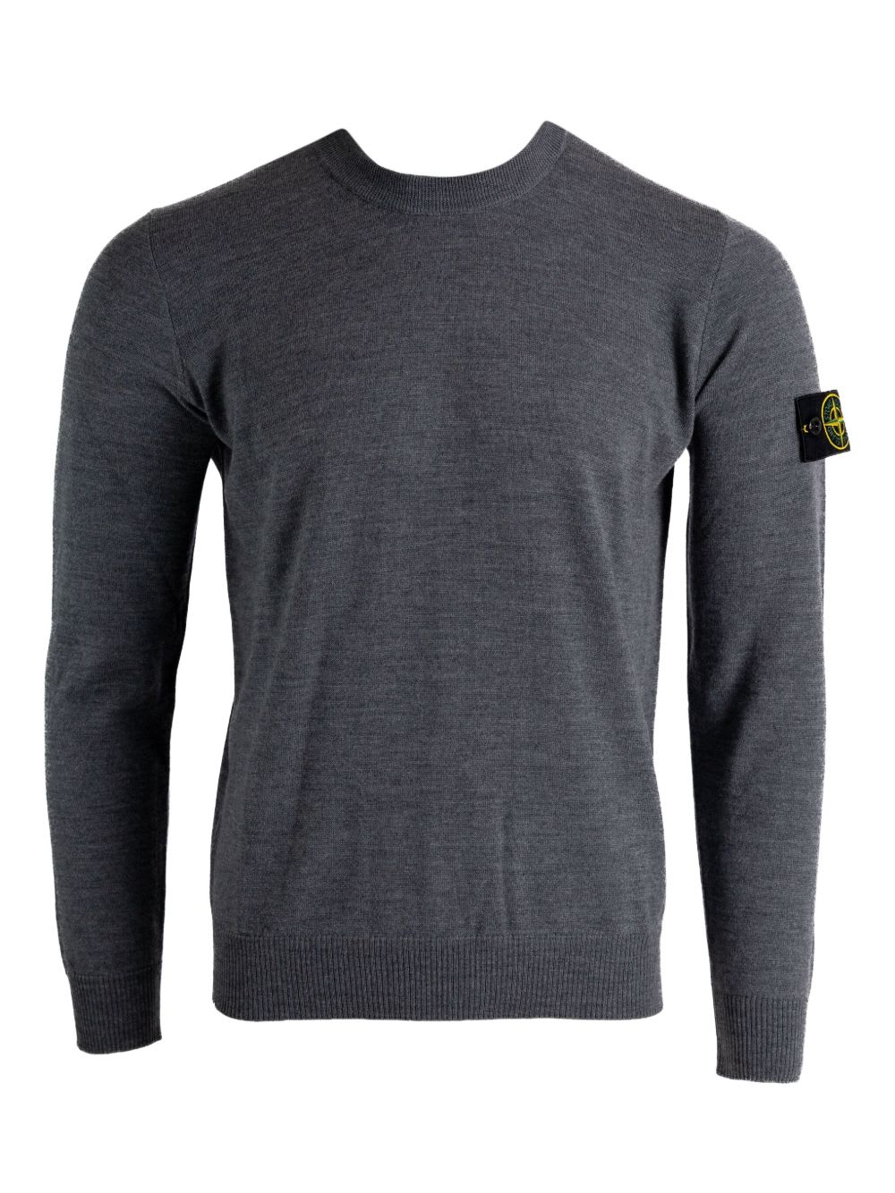 Stone Island Lightweight Wool Crew Neck Pullover In Gray