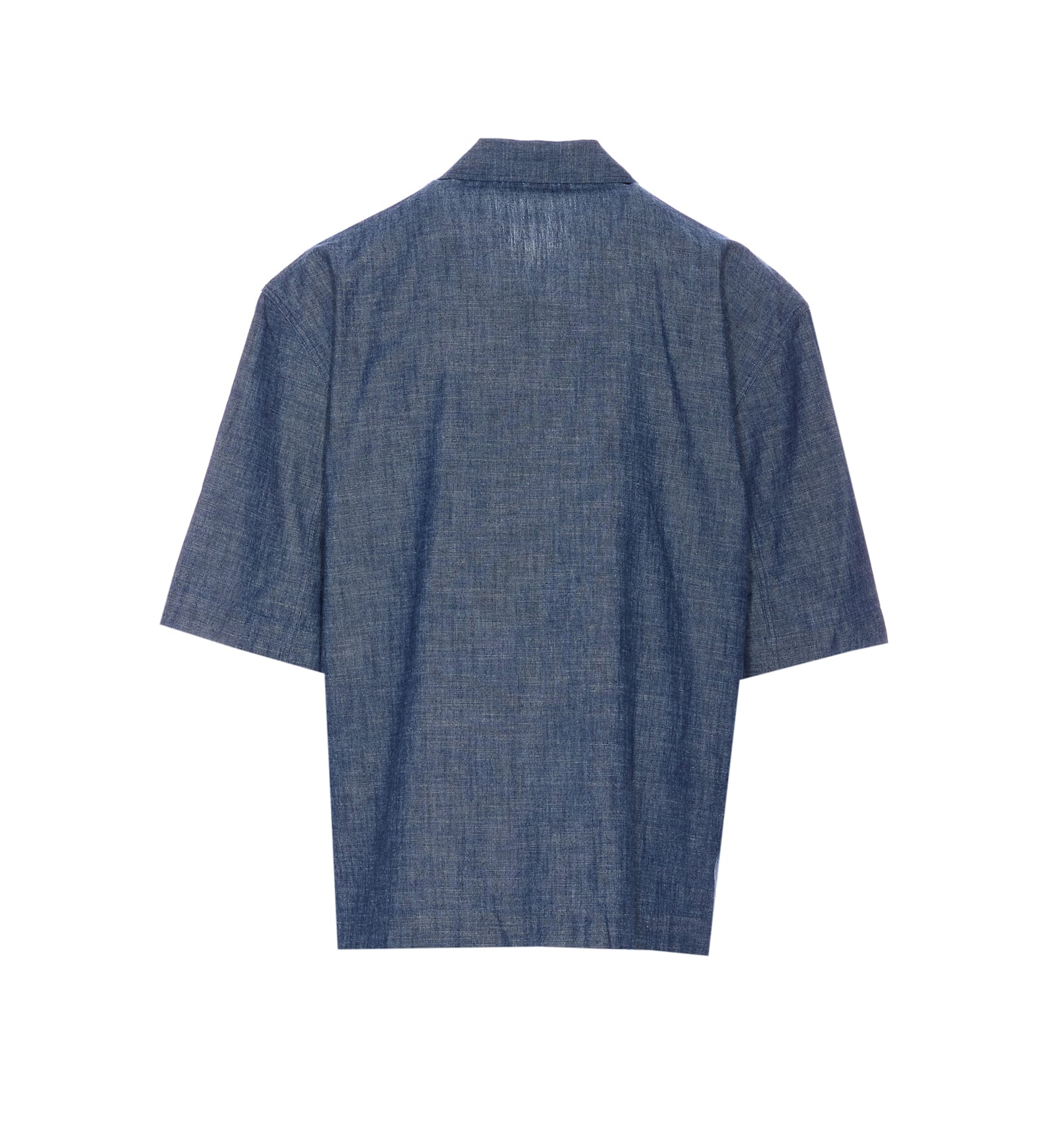 Sunflower Classic Cotton Shirt With Front Button Fastening In Blue