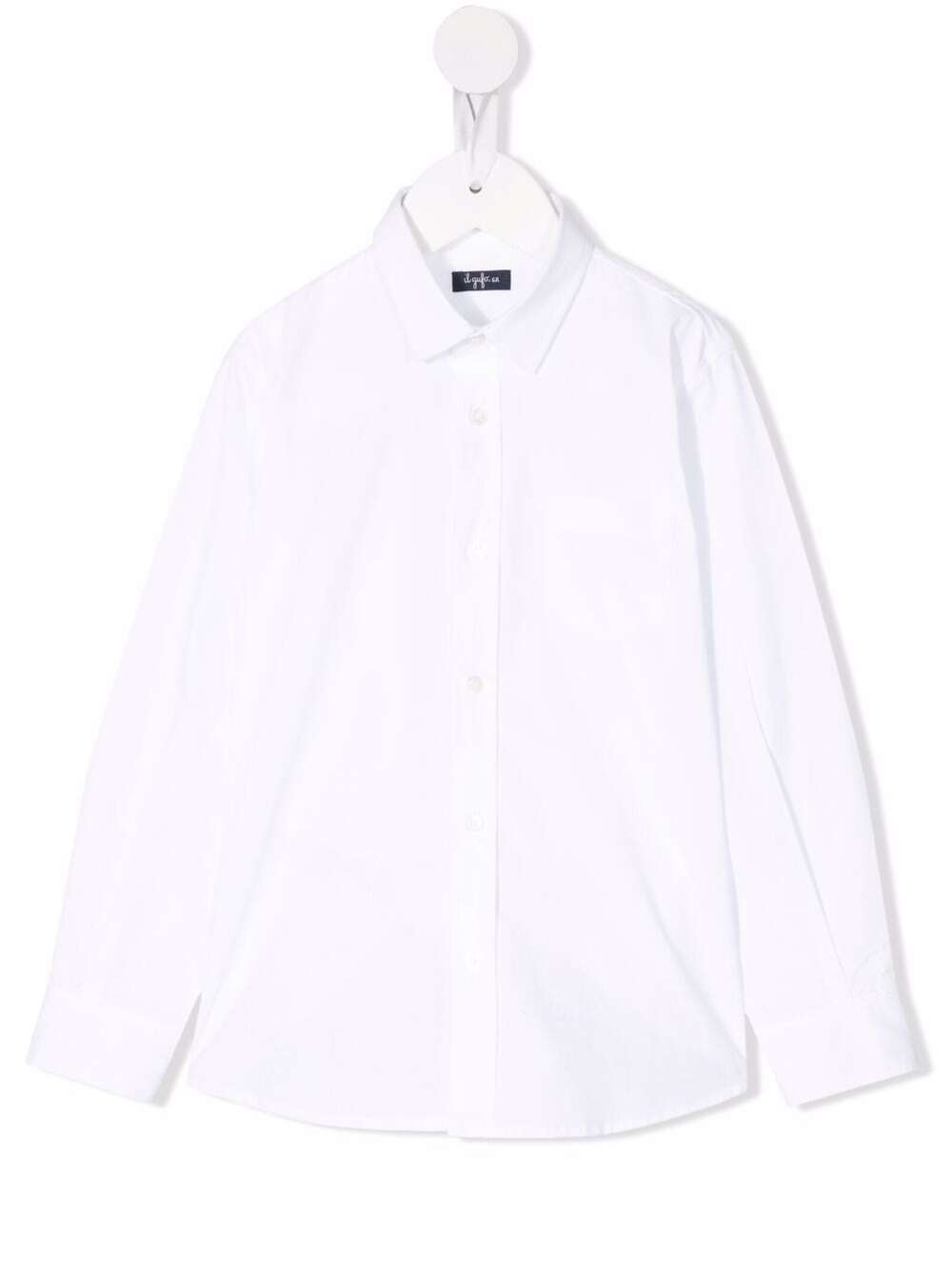 Shop Il Gufo White Shirt With Patch Pocket On The Chest In Cotton Boy
